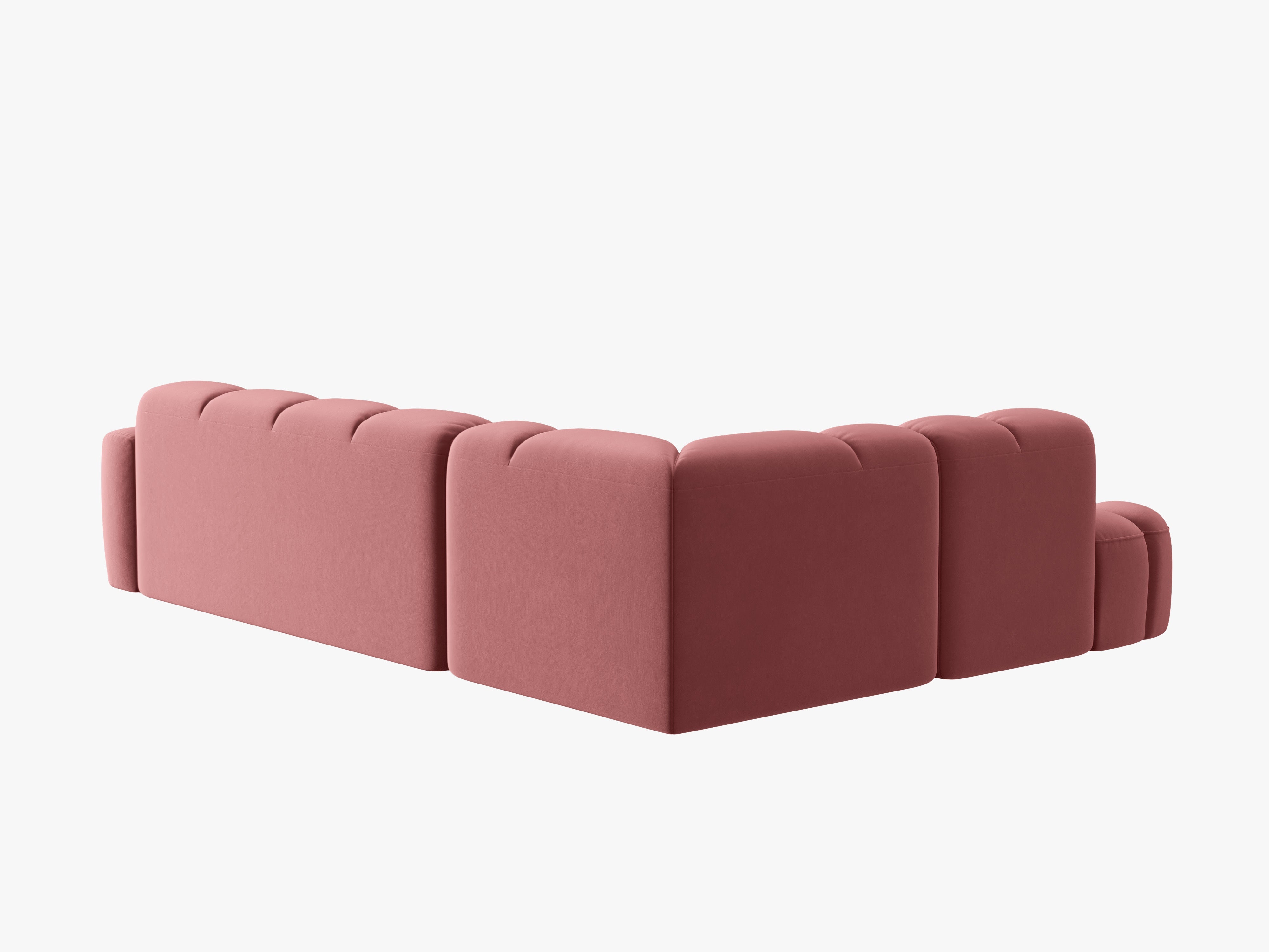 Samt-Ecksofa links LISA rosa [Monika] [Julia spr]