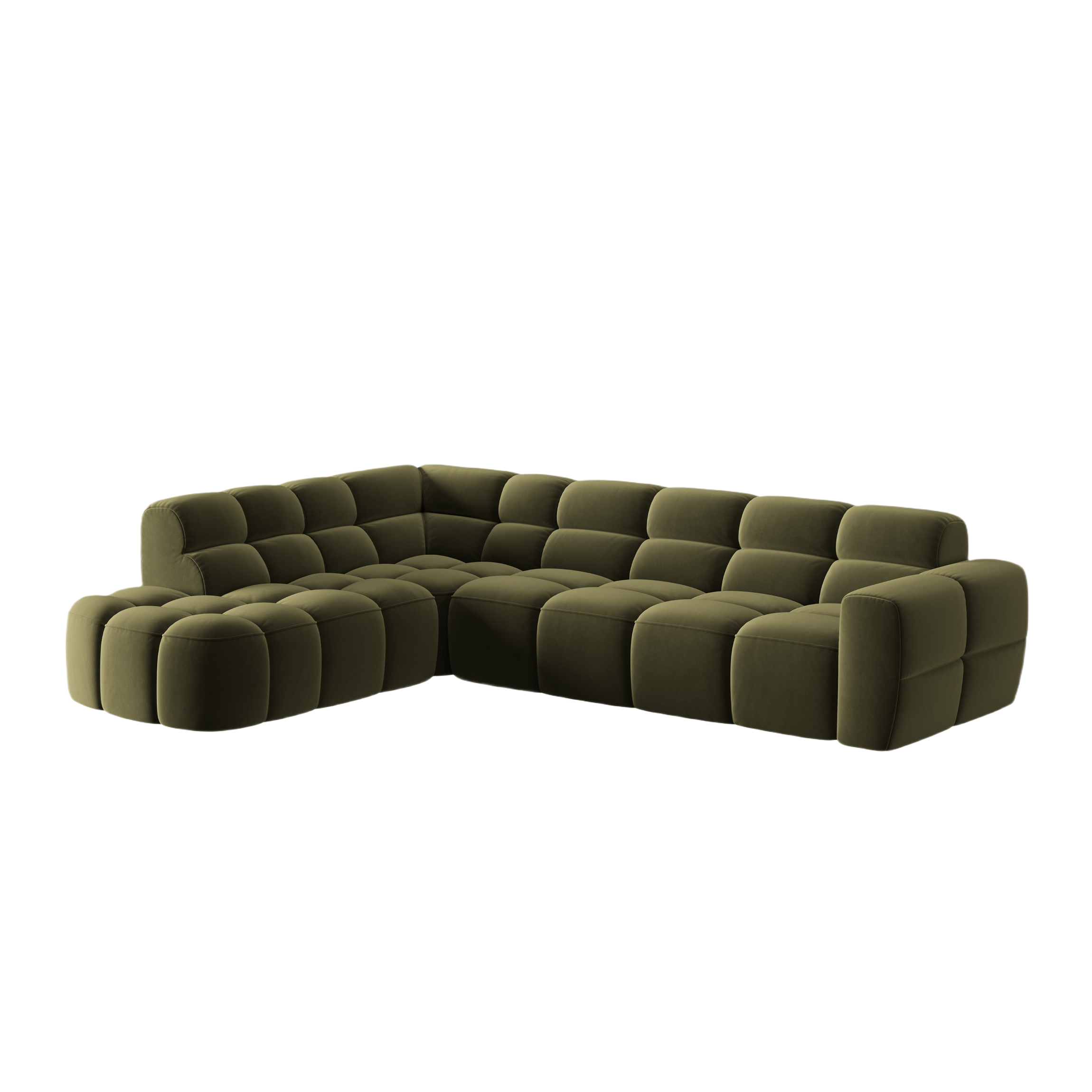 Samt-Ecksofa links LISA grün [Monika]