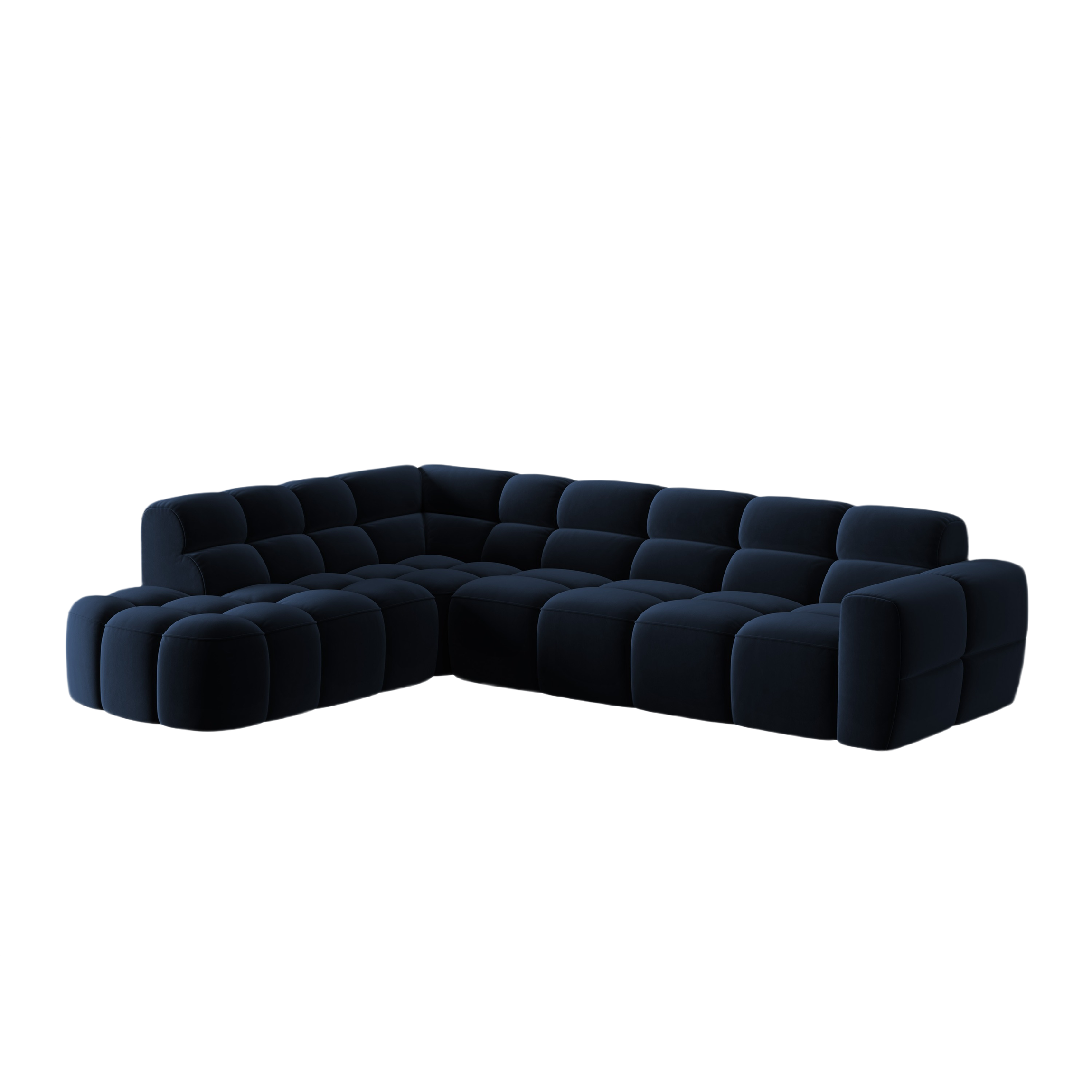 Samt-Ecksofa links LISA königsblau [Monika] [Julia spr]