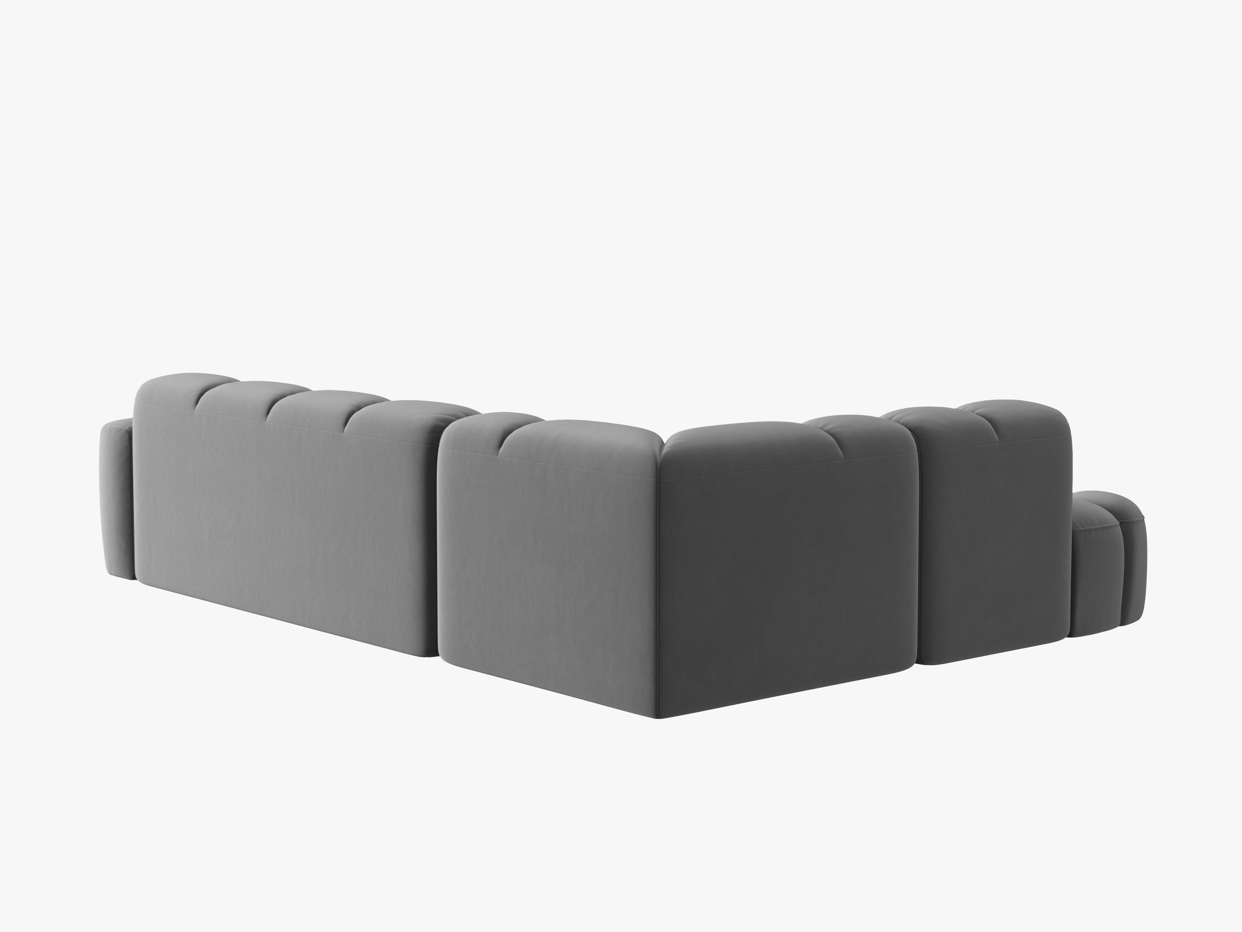 Samt-Ecksofa links LISA hellgrau [Monika] [Julia spr]