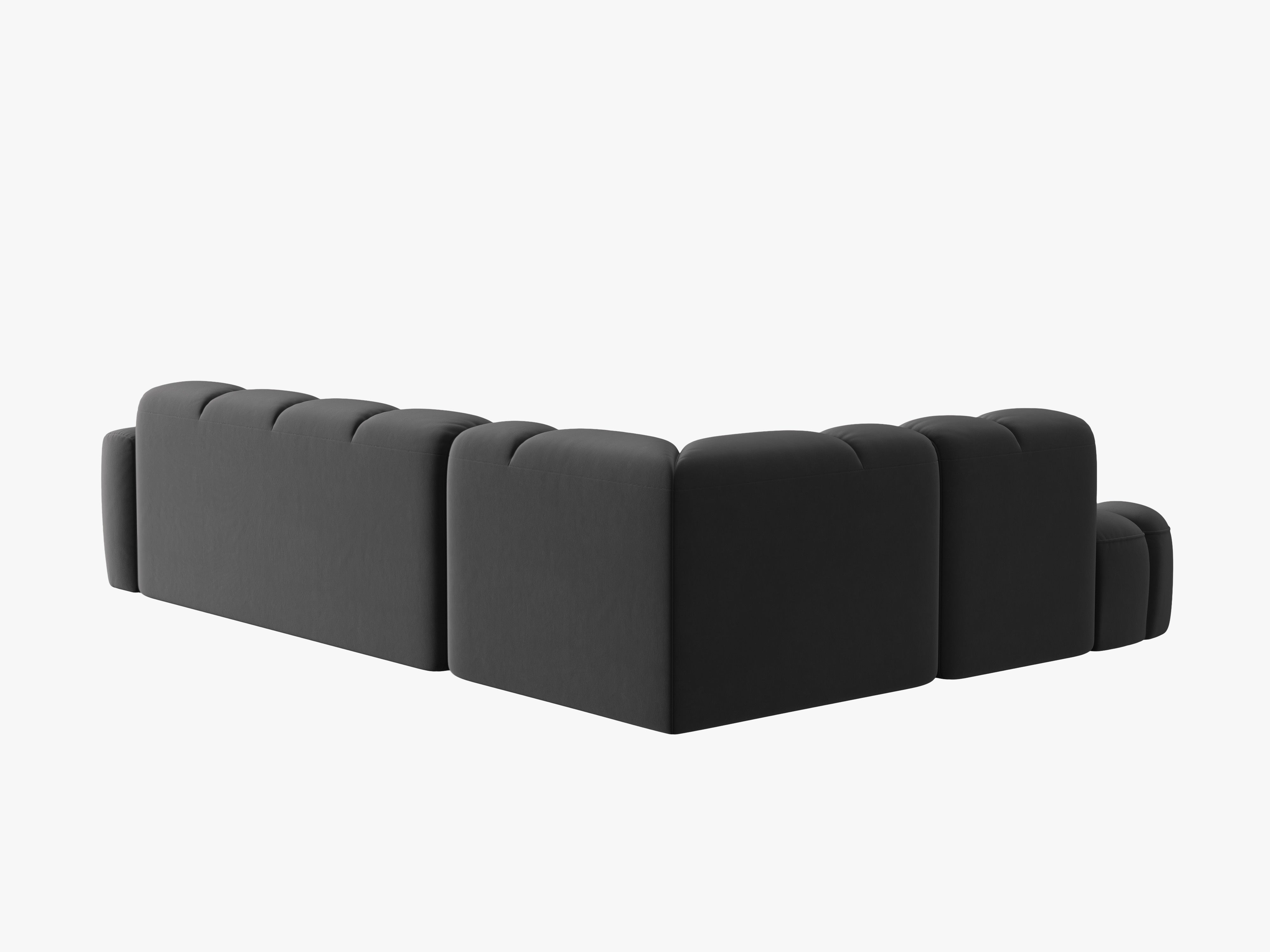 Samt-Ecksofa links LISA dunkelgrau [Monika] [Julia spr]
