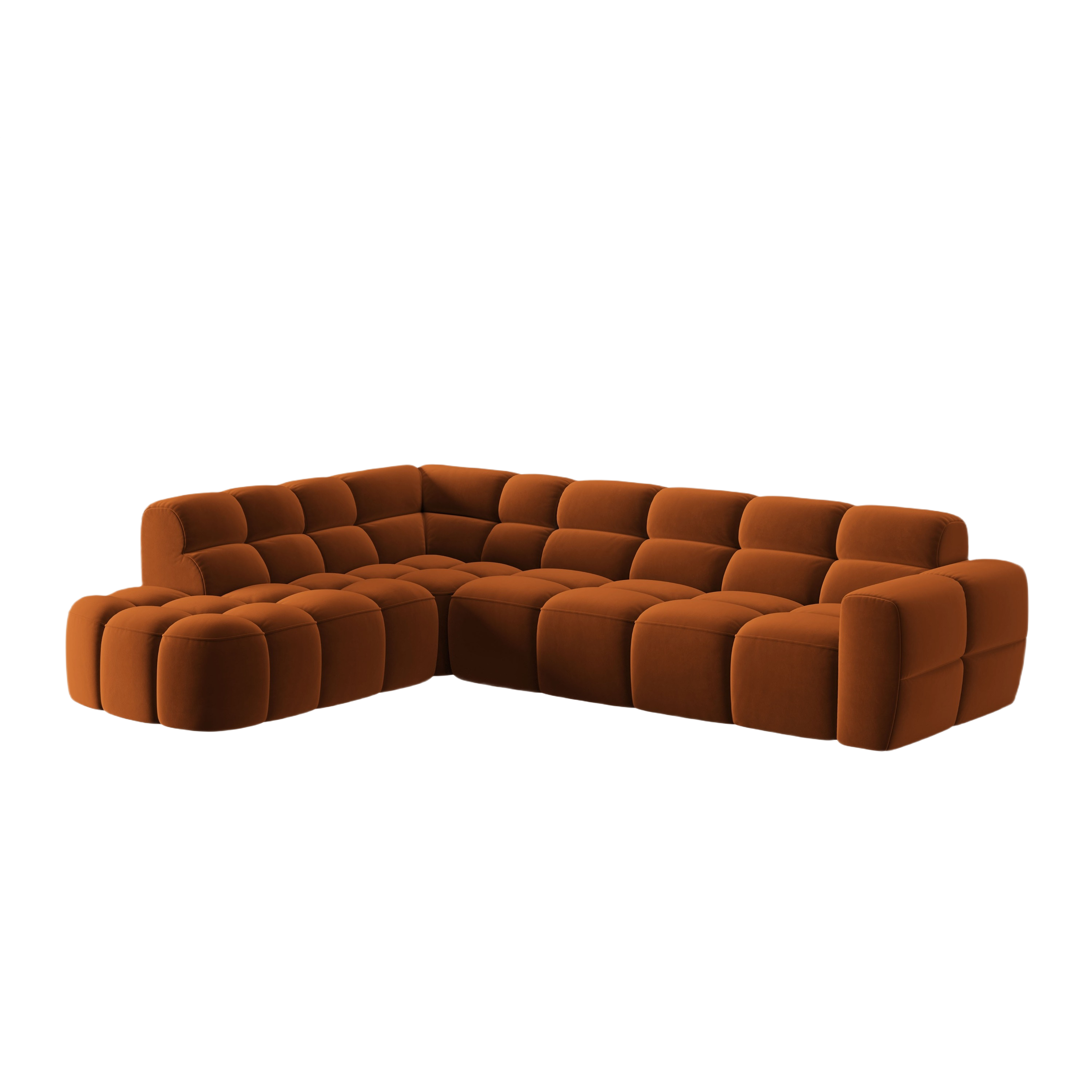 Samt-Ecksofa links LISA terracotta [Monika] [Julia spr]