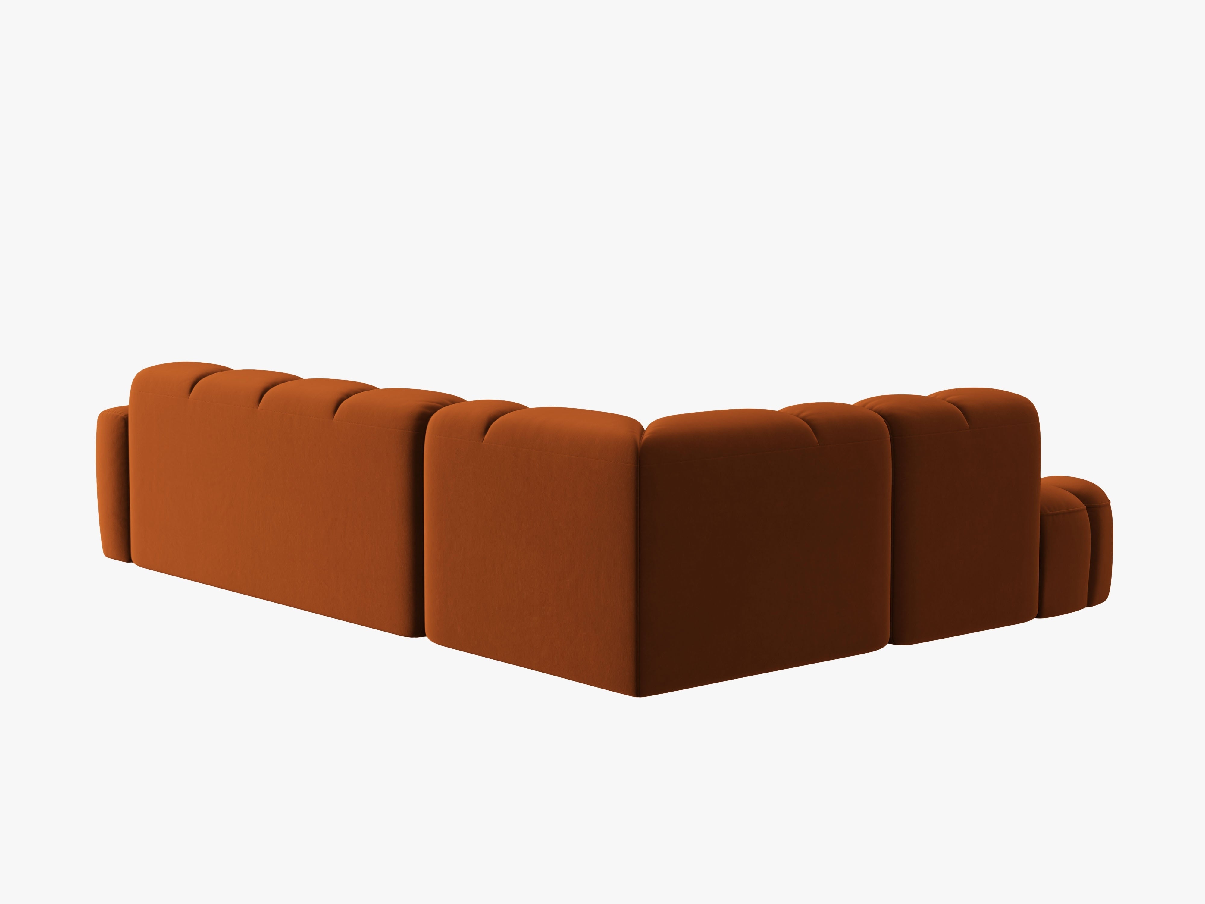 Samt-Ecksofa links LISA terracotta [Monika] [Julia spr]