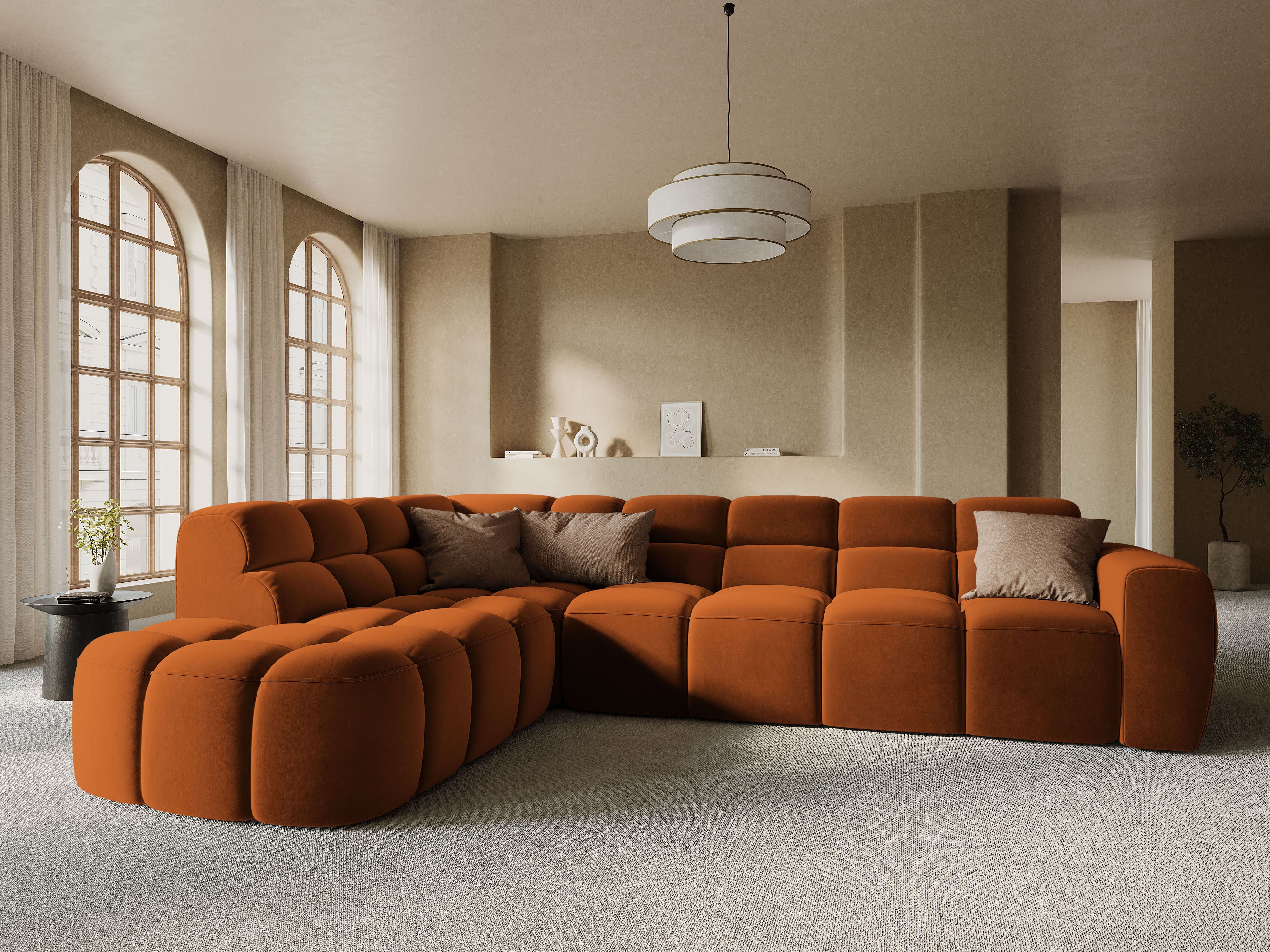 Left Corner Sofa LISA terracotta chenille
