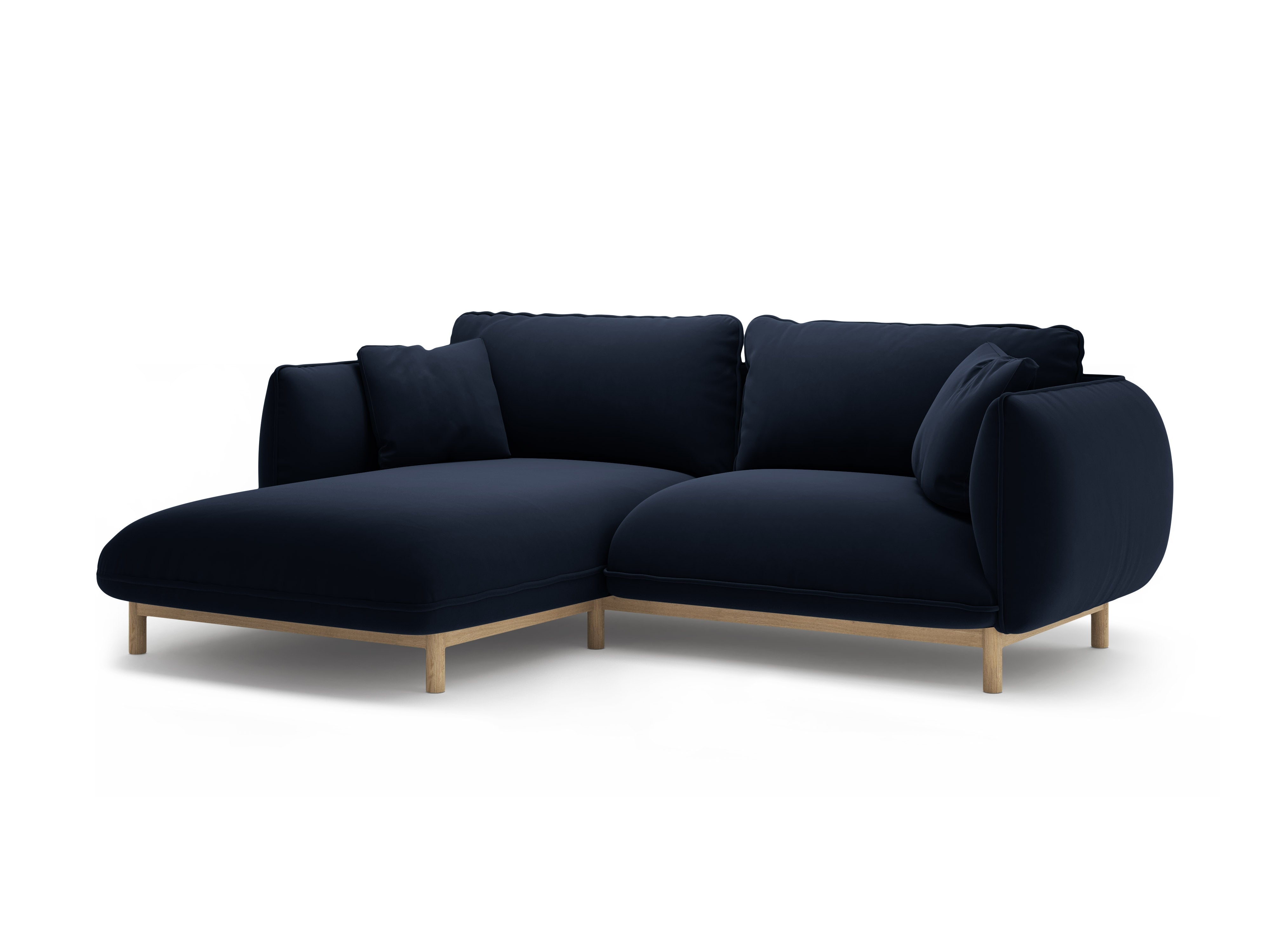 Left-facing velvet corner sofa ADA royal blue