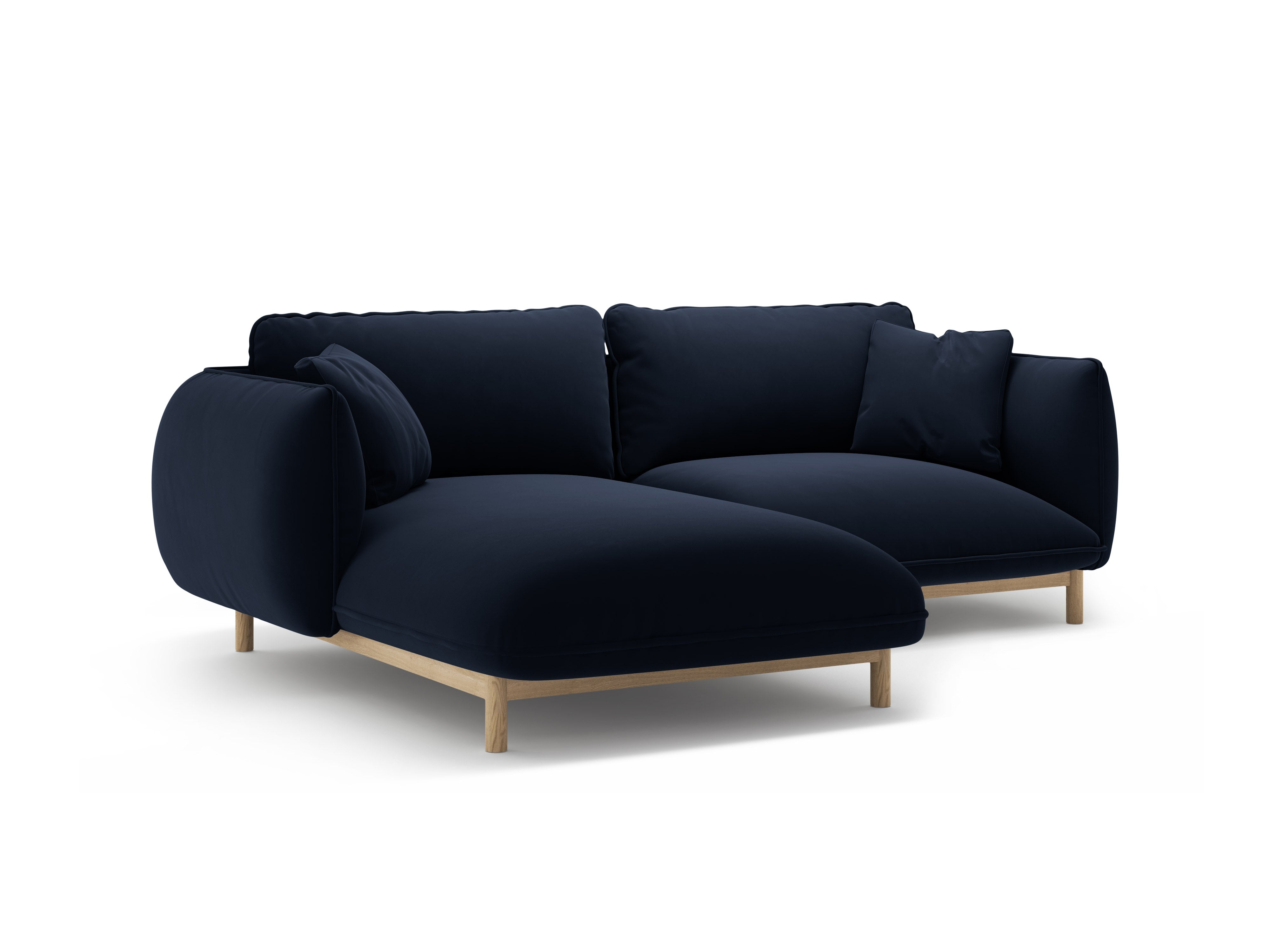 Left-facing velvet corner sofa ADA royal blue
