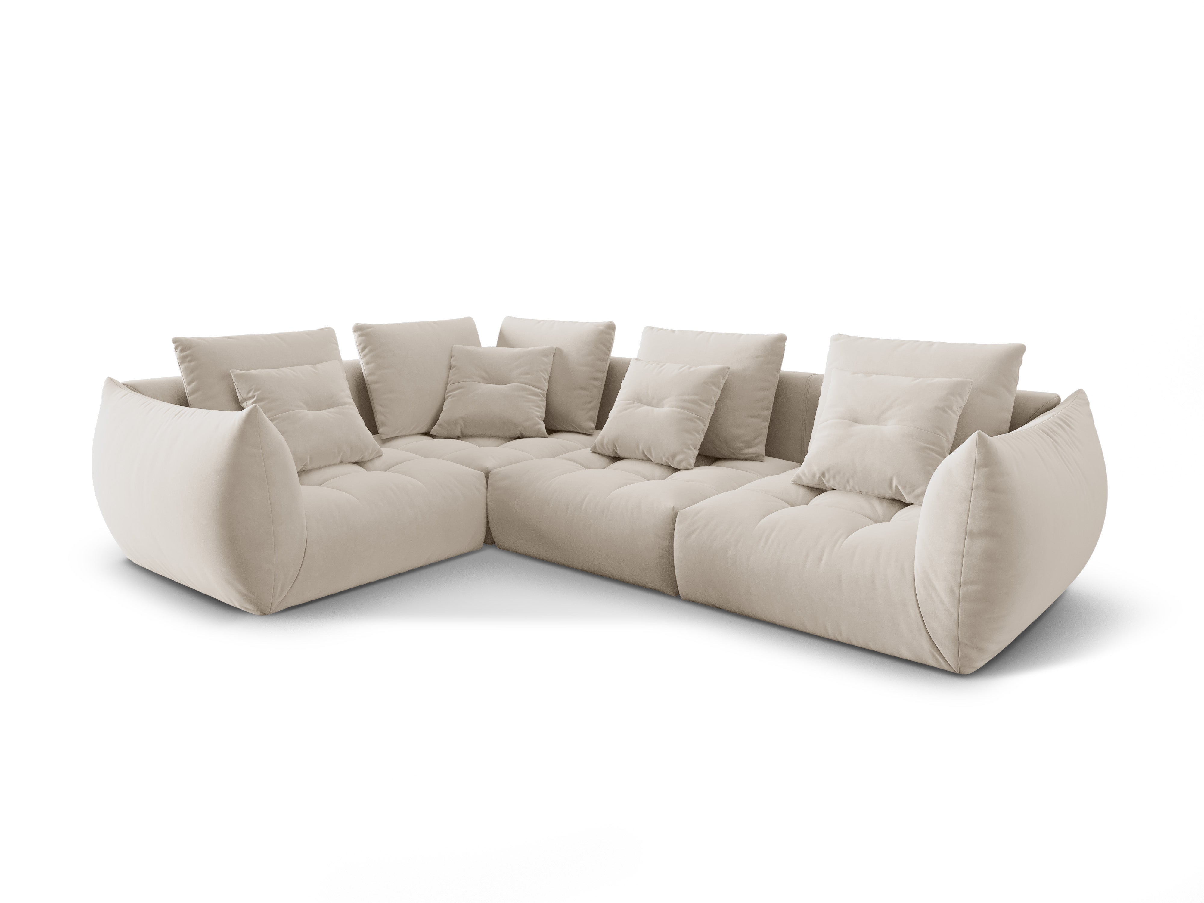Samt modulares linke Ecksofa, "Bloom", 3 Sitze, Ecru, 316x216x95
In Europa gemacht