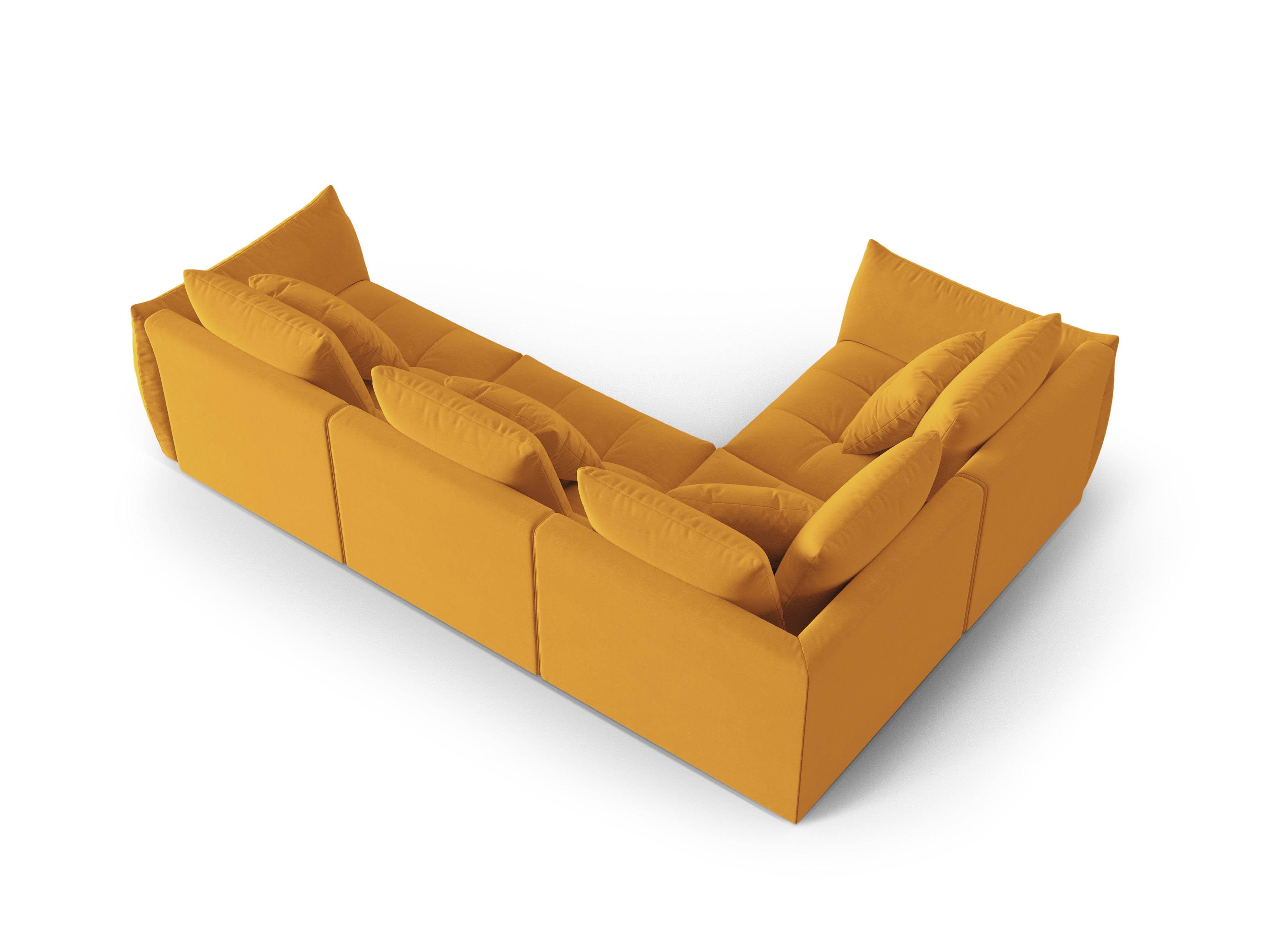Velvet Modular Left Corner Sofa, "Bloom", 3 Seats, Yellow, 316x216x95
Made in Europe