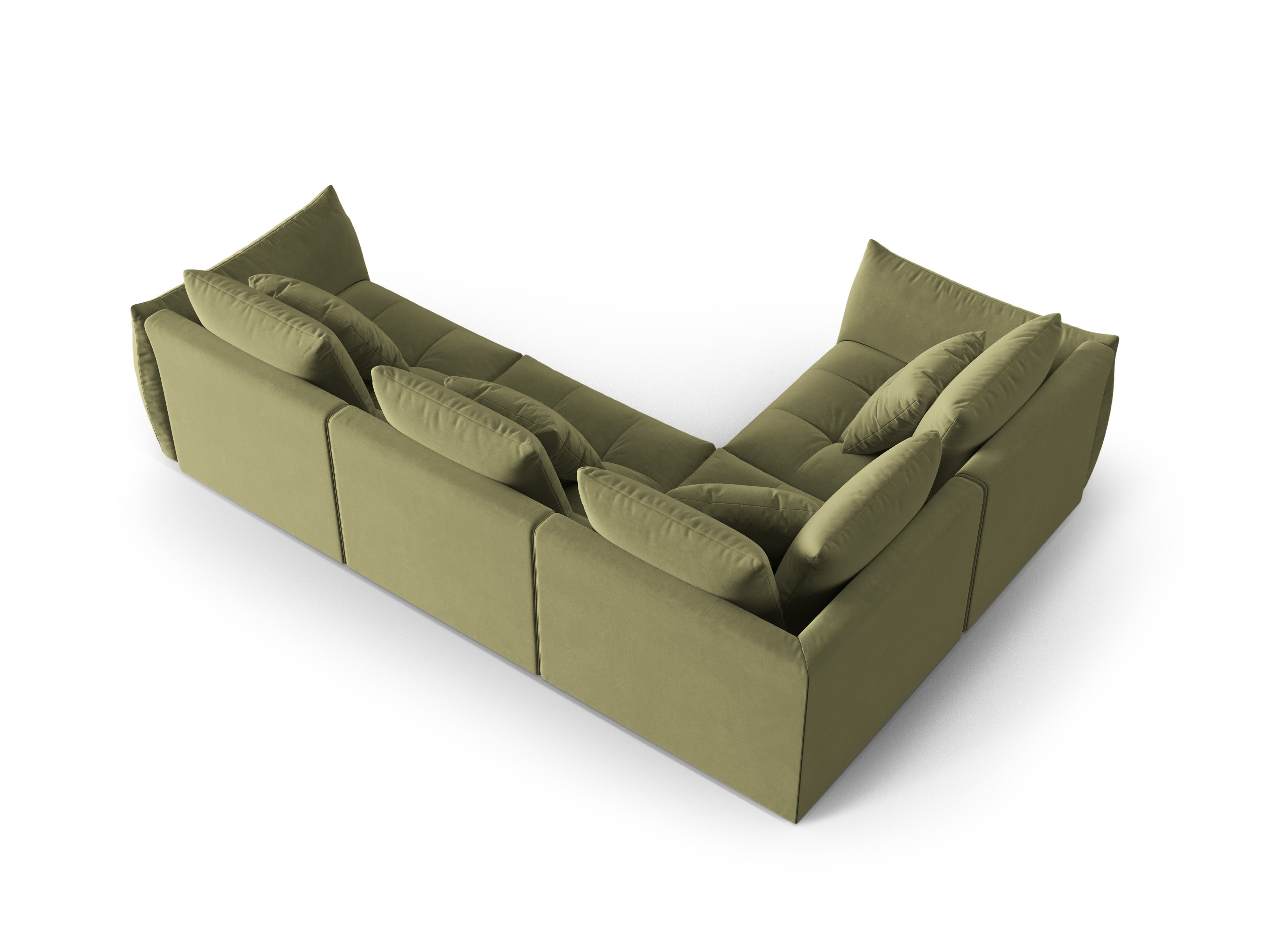 Velvet Modular Left Corner Sofa, "Bloom", 3 Seats, Light Green, 316x216x95
Made in Europe