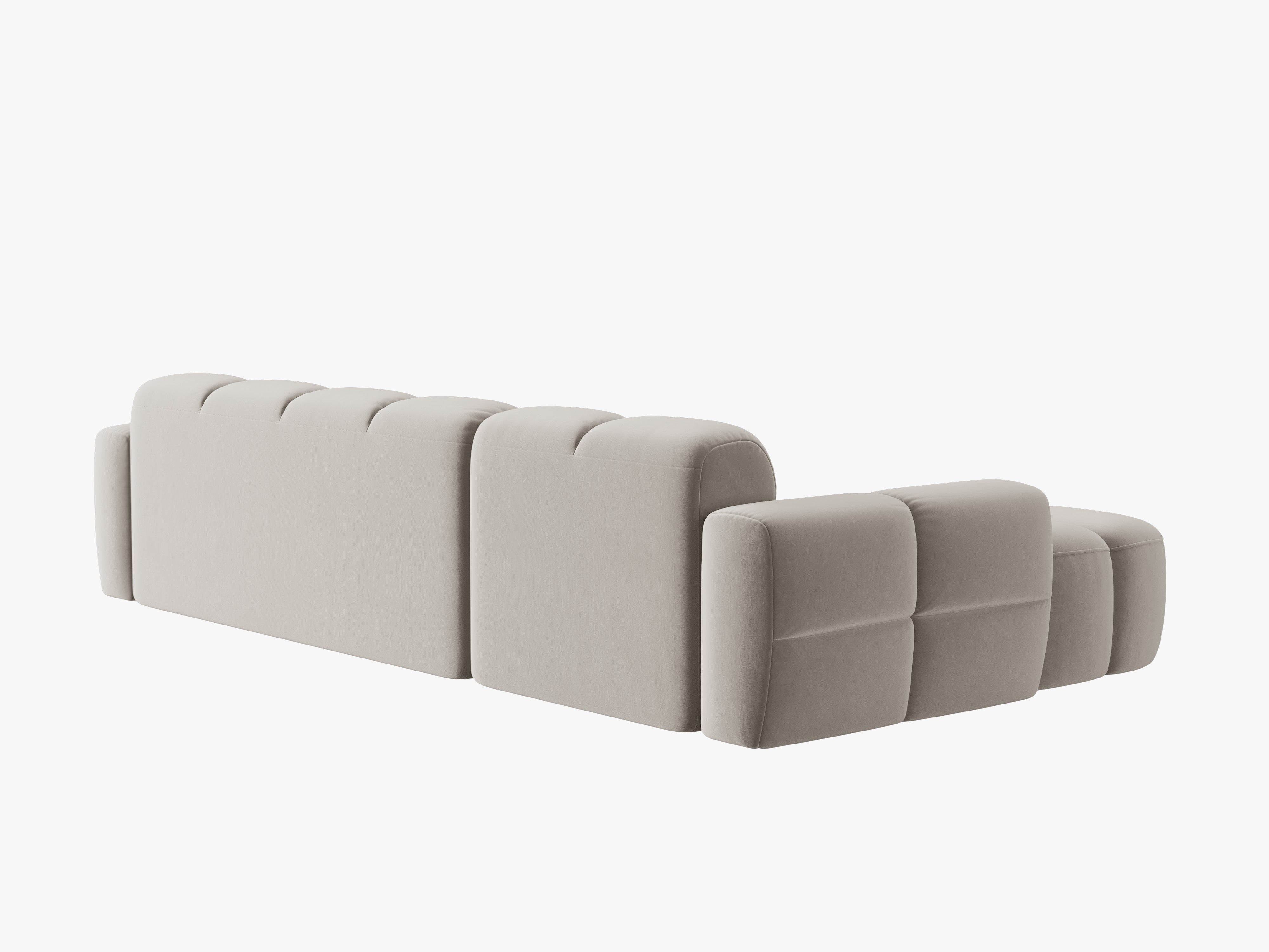 Samt-Ecksofa links LISA hellbeige [Monika]