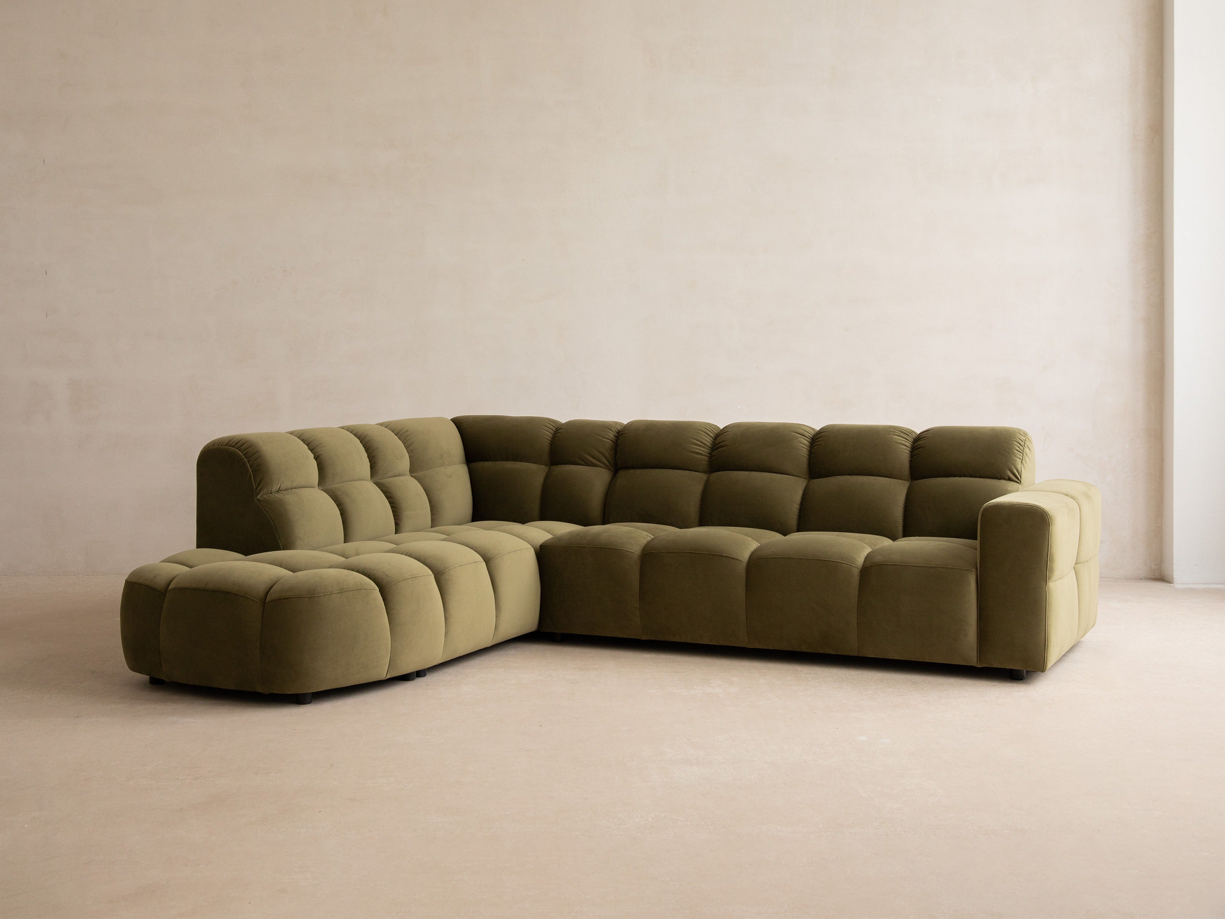 Samt-Ecksofa rechts LISA dunkelgrau [Monika] [Julia spr]