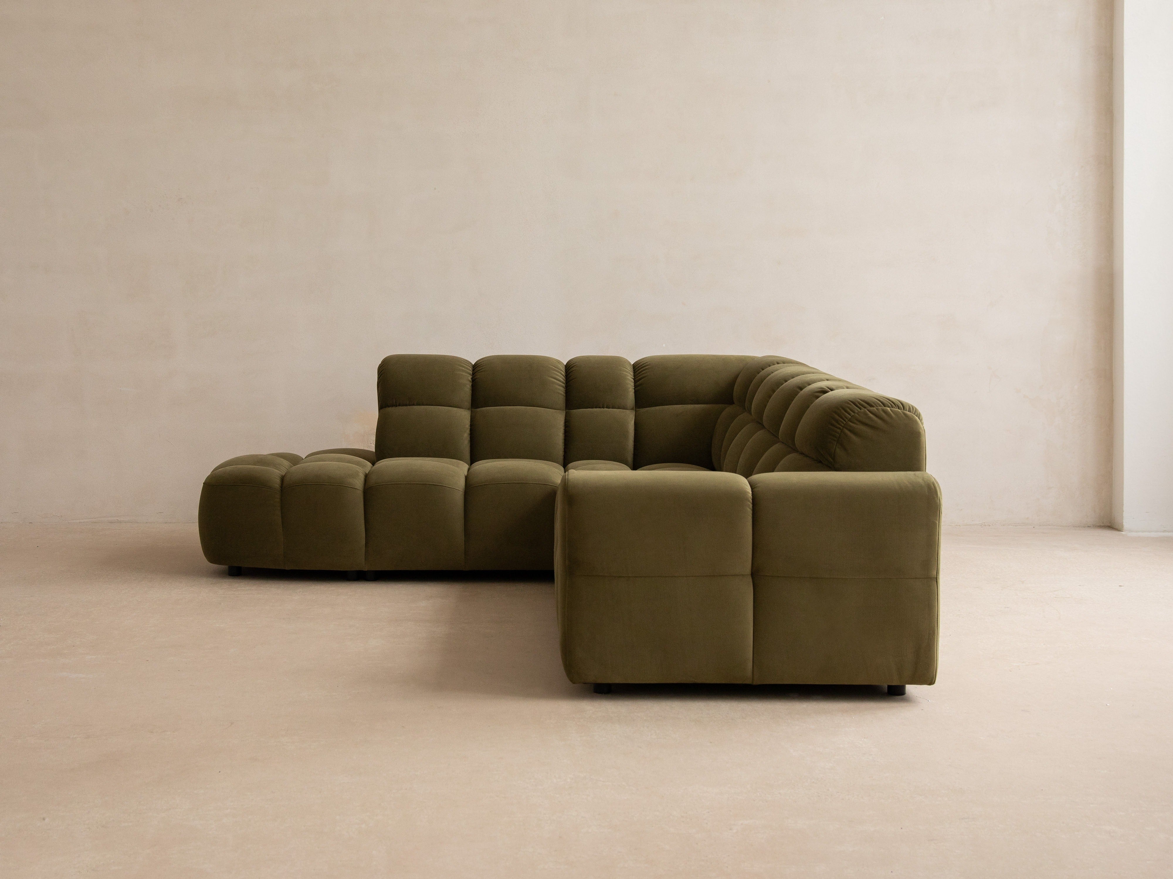 Samt-Ecksofa rechts LISA dunkelgrau [Monika] [Julia spr]