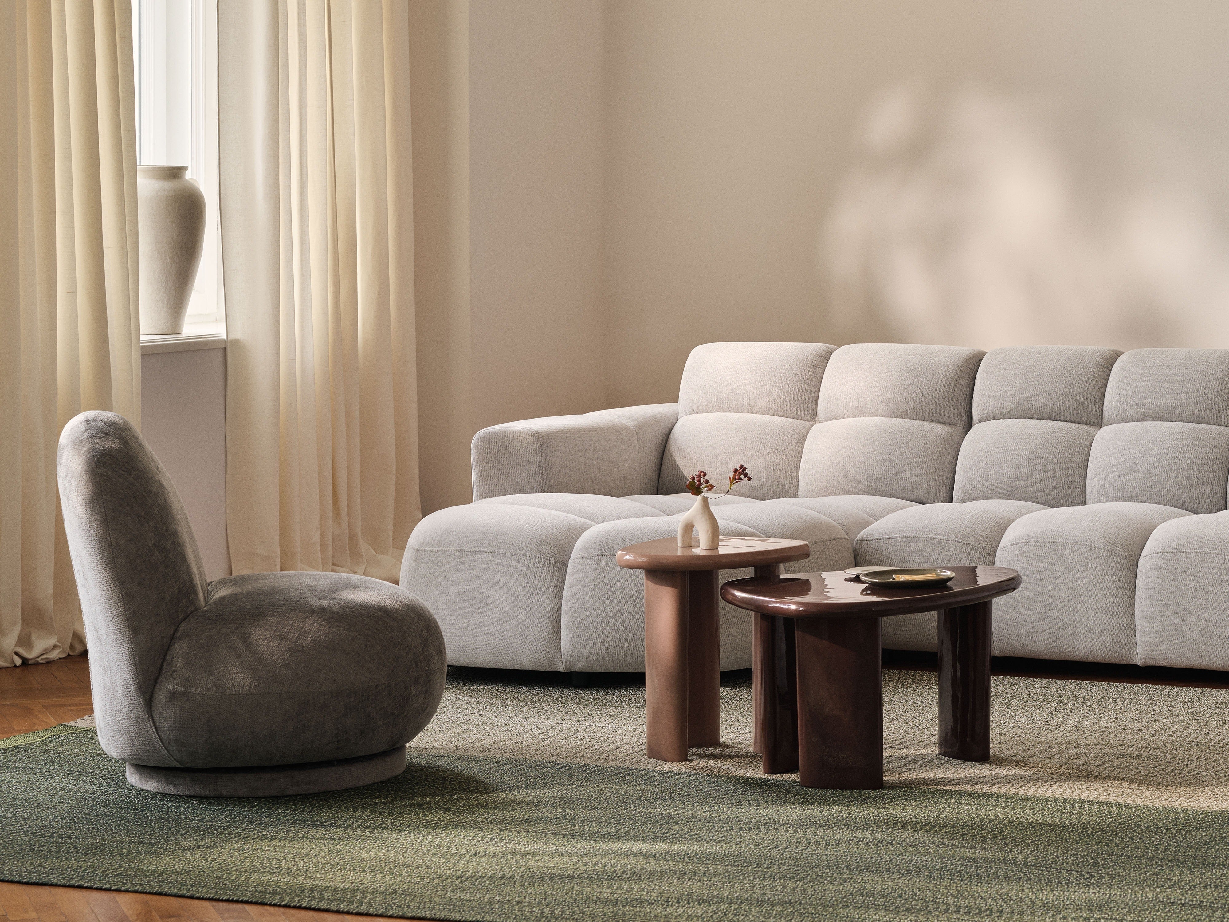 Samt-Ecksofa rechts LISA dunkelgrau [Monika] [Julia spr]