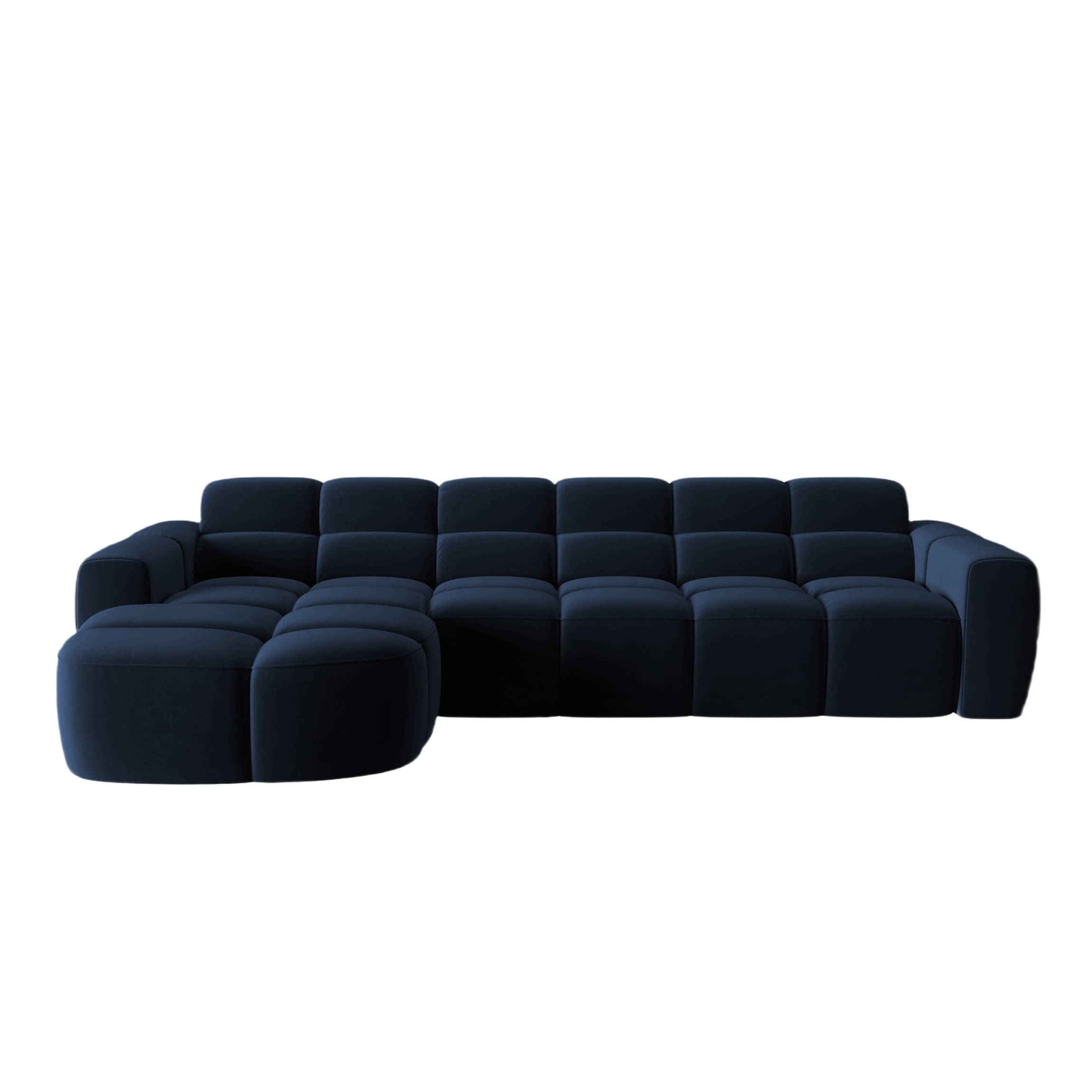 Samt-Ecksofa links LISA königsblau [Monika]
