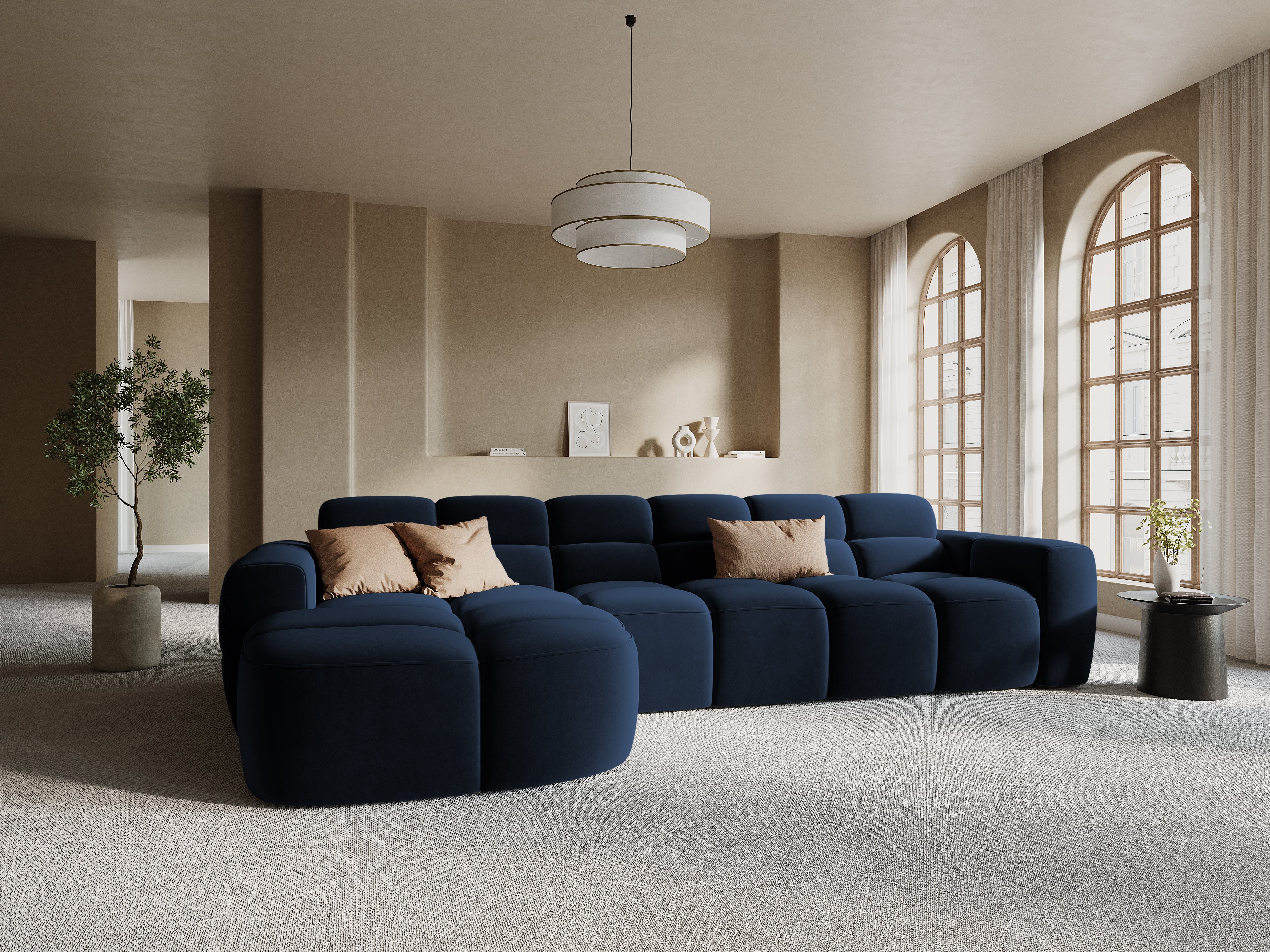 Linksseitige Eckcouch LISA hellblaues Chenille [Monika] [Julia spr]