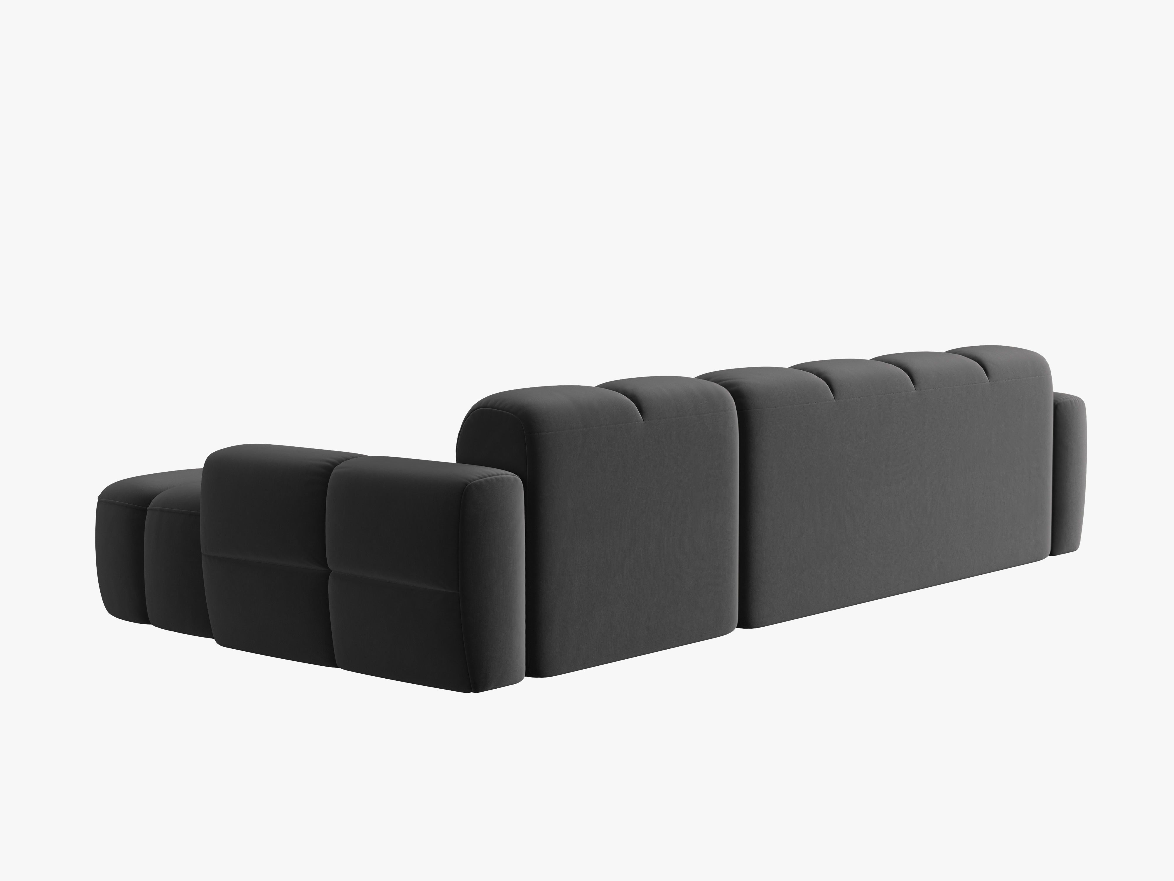 Samt-Ecksofa rechts LISA dunkelgrau [Monika] [Julia spr]