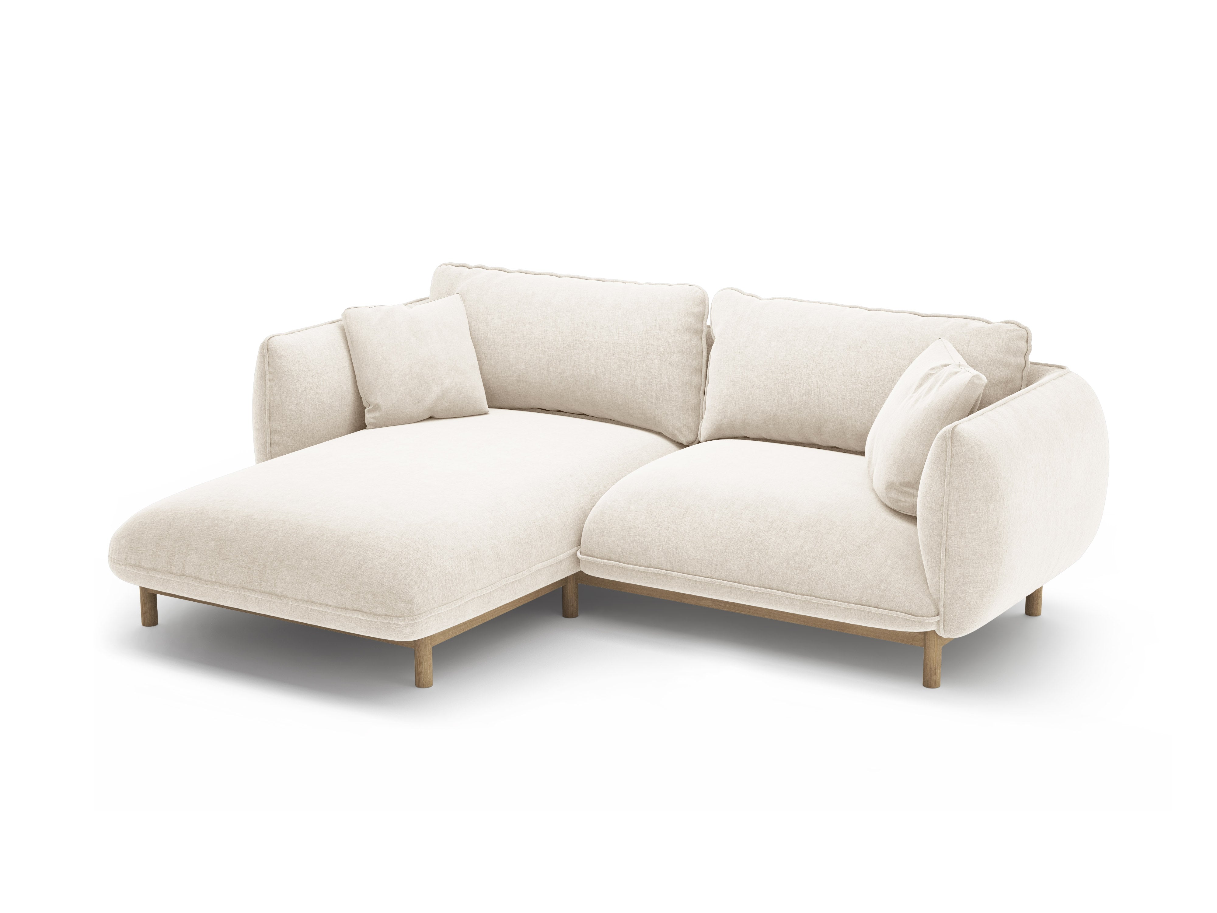 Linksseitige Eckcouch ADA Elfenbein Chenille