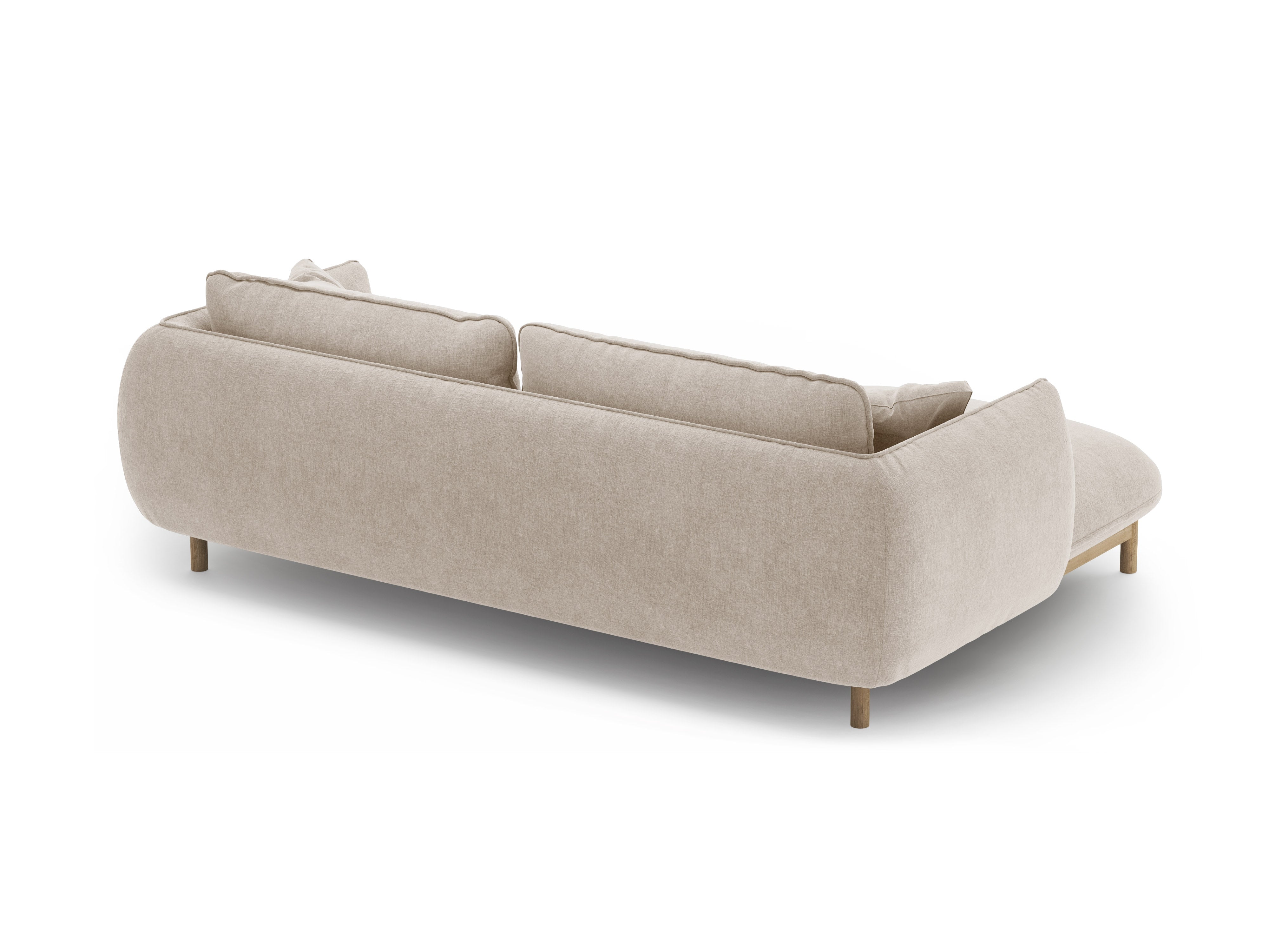 Left-sided corner sofa ADA light beige chenille