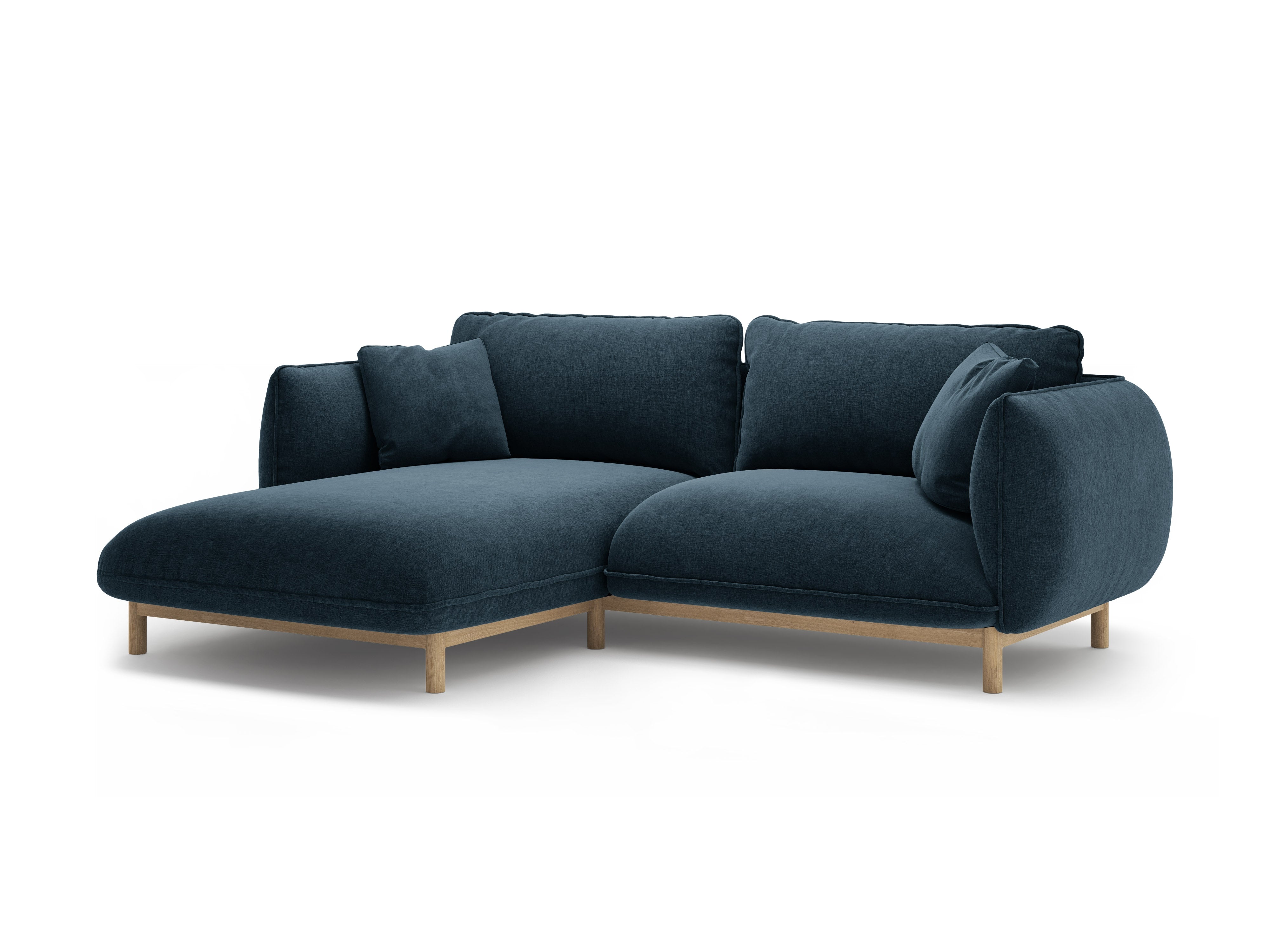 Left-sided corner sofa ADA sea blue chenille