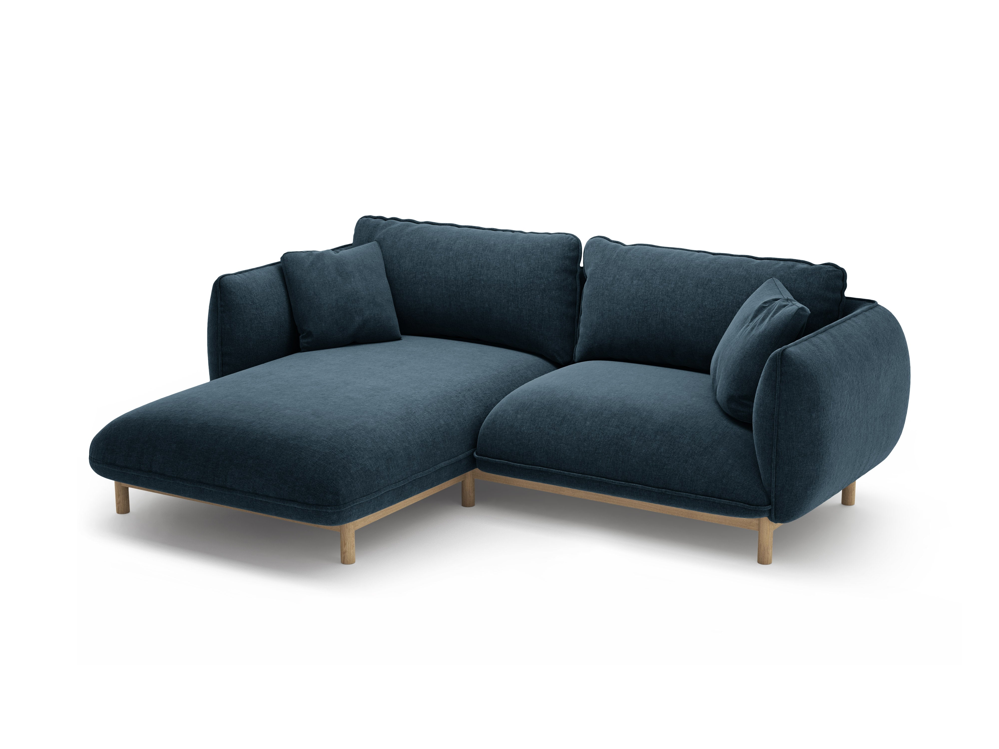 Left-sided corner sofa ADA sea blue chenille