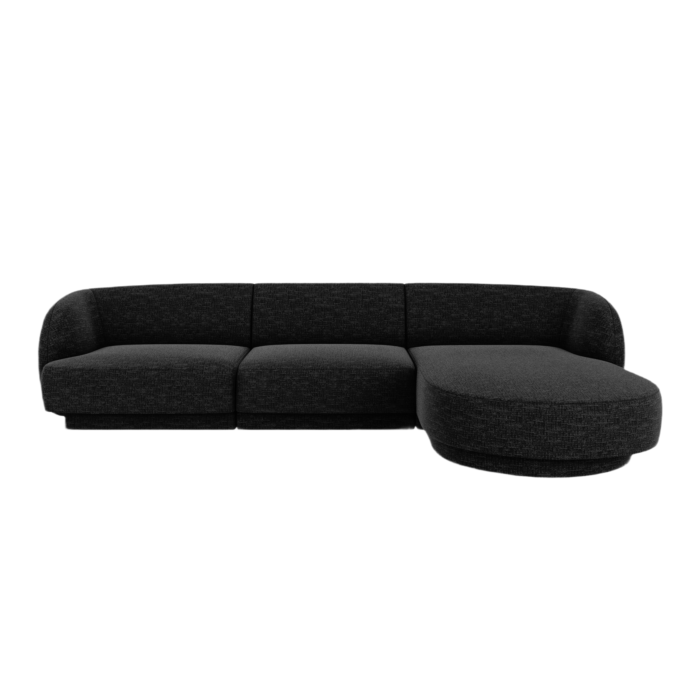 4-seater right-facing corner sofa MILEY black chenille