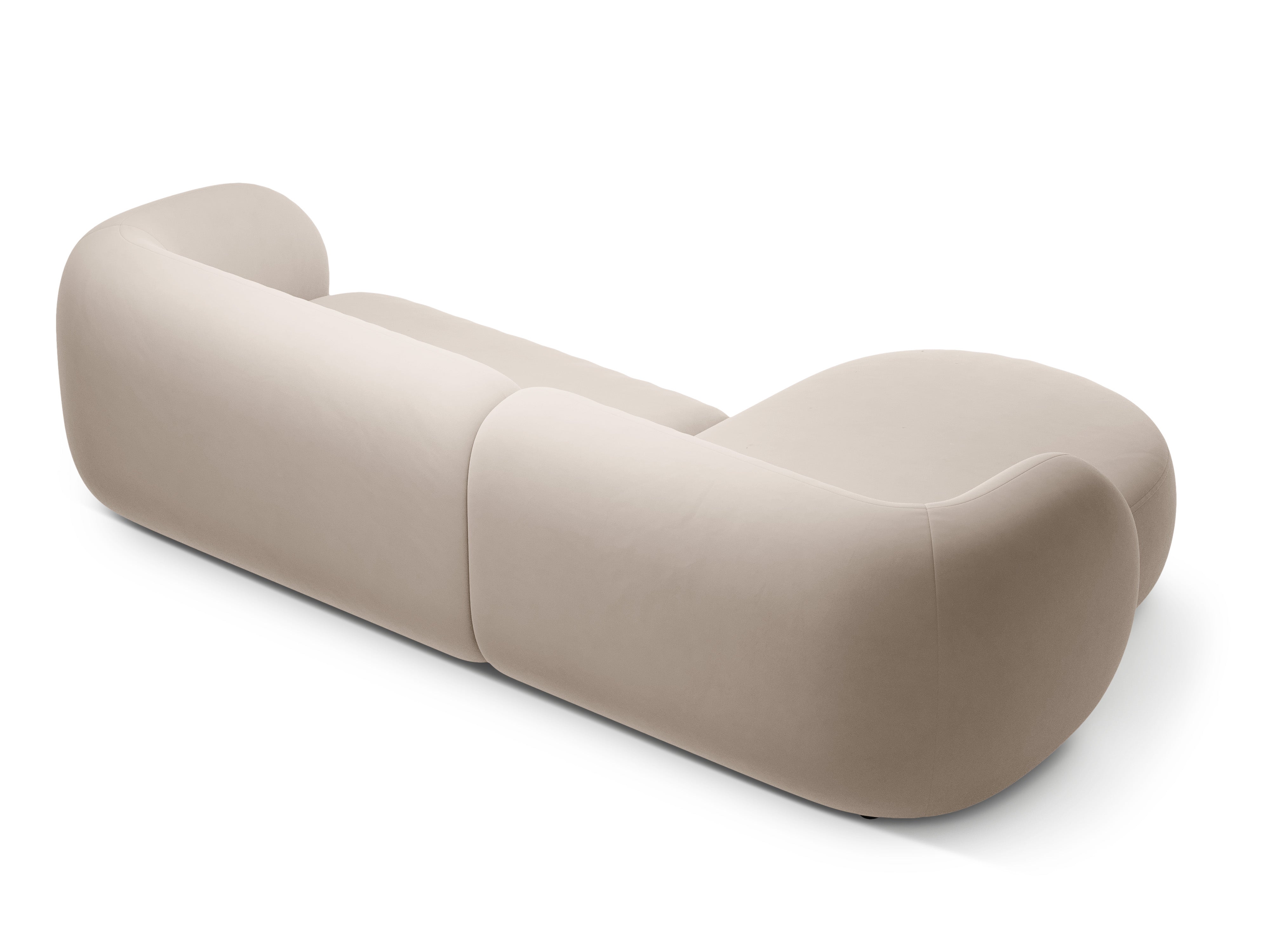 Left-facing velvet corner sofa for 3 people KATE beige