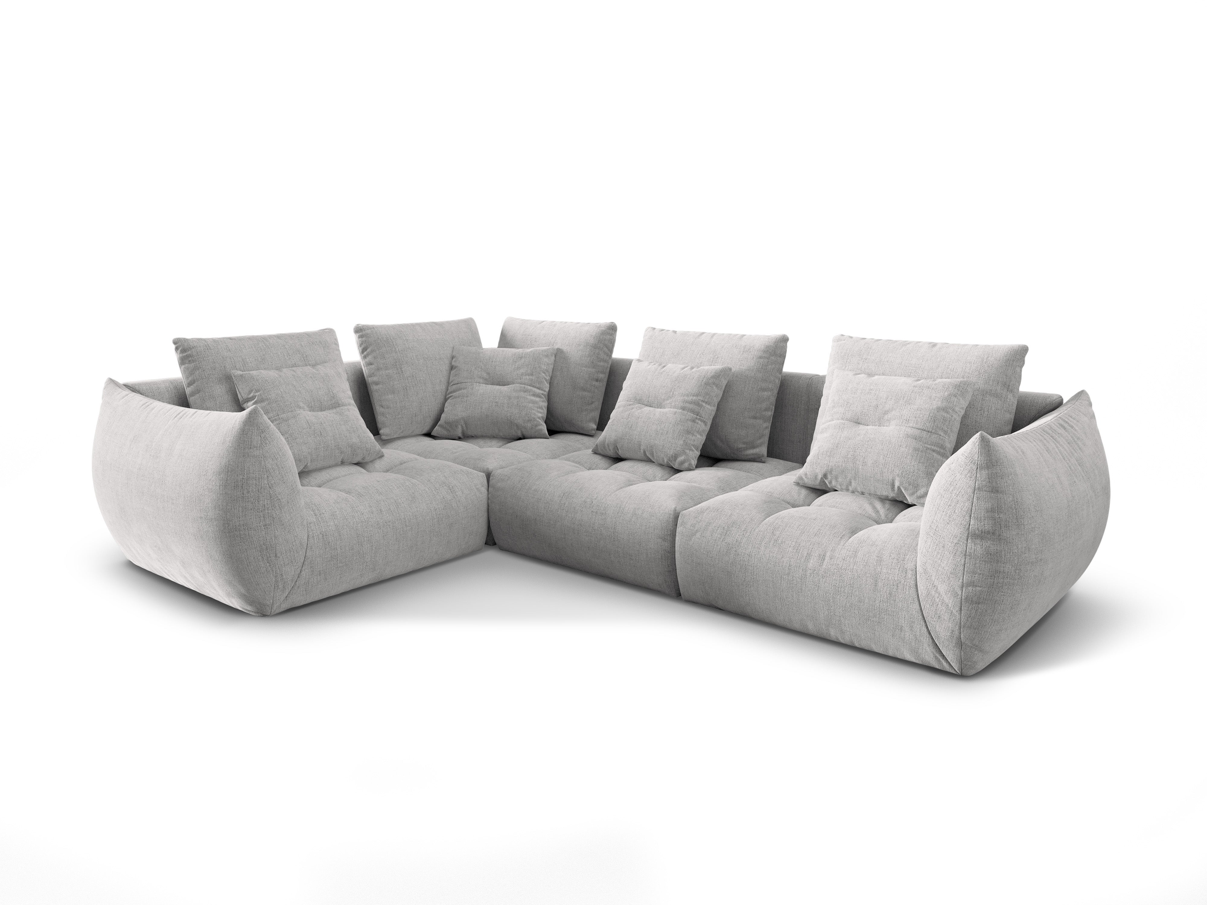Modular Left Corner Sofa, "Bloom", 3 Seats, Silver, 316x216x95
Made in Europe
