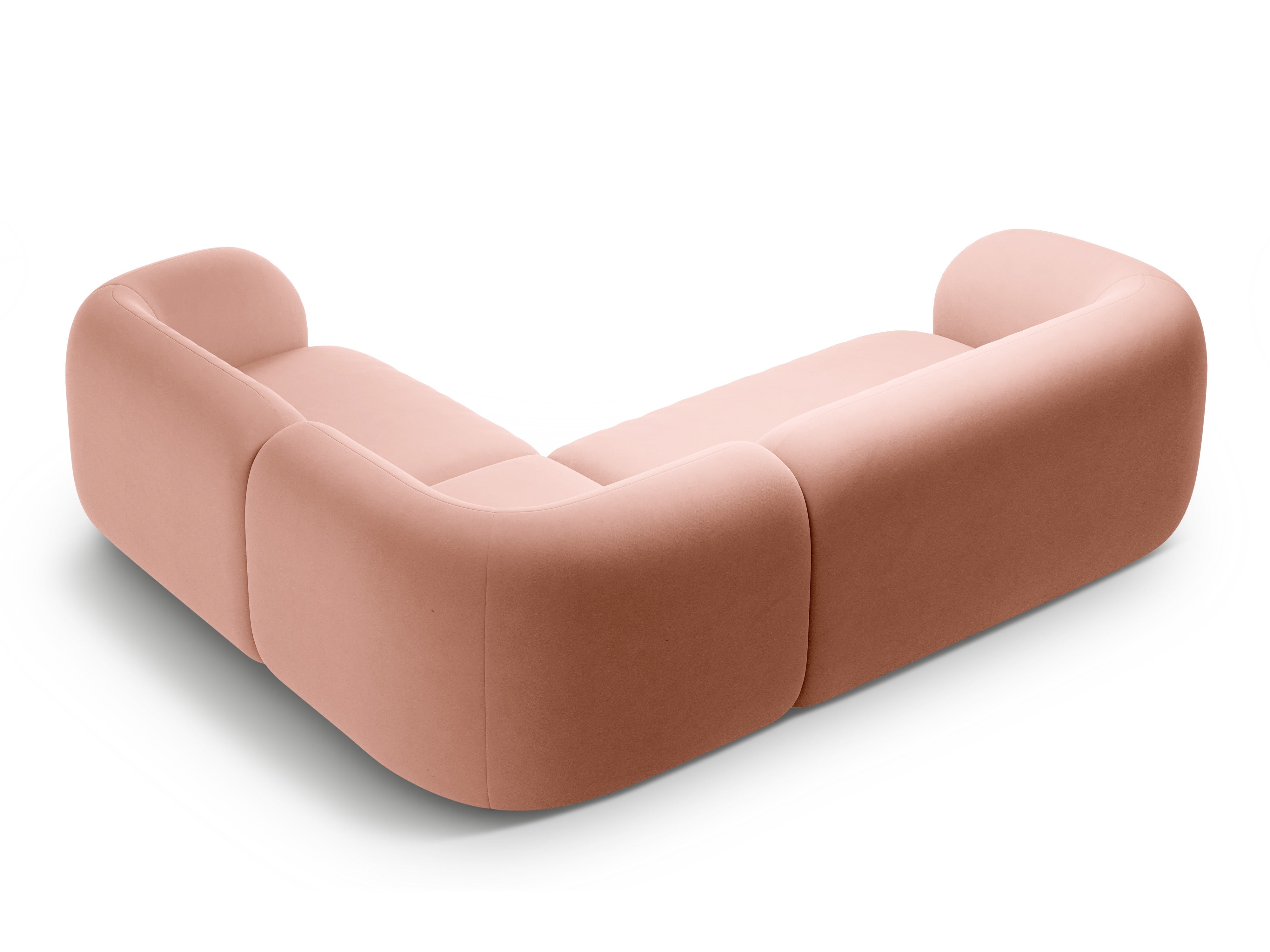Samt-Ecksofa rechtsseitig für 4 Personen KATE rosa