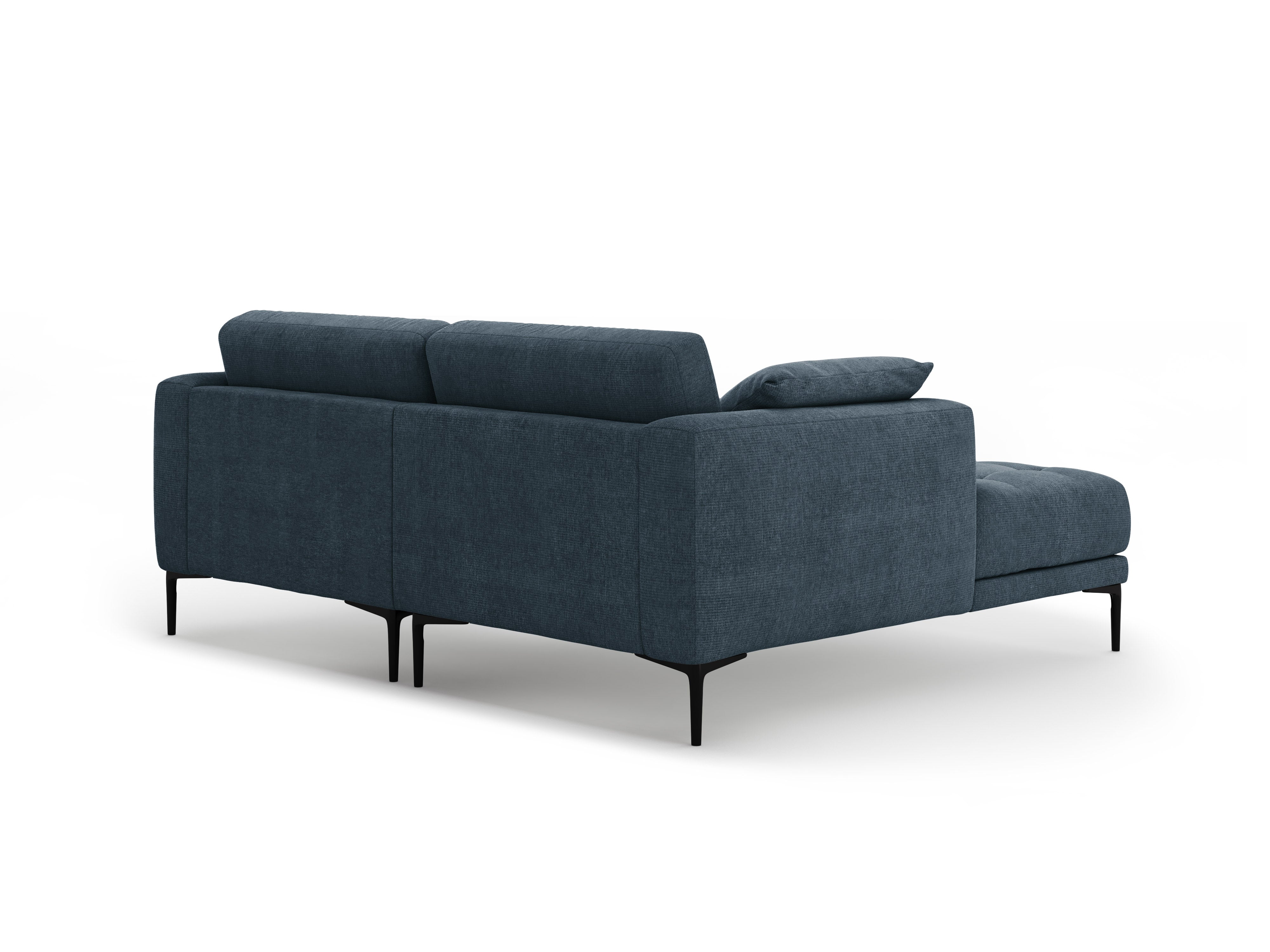 Left-facing corner sofa BEMY dark blue chenille
