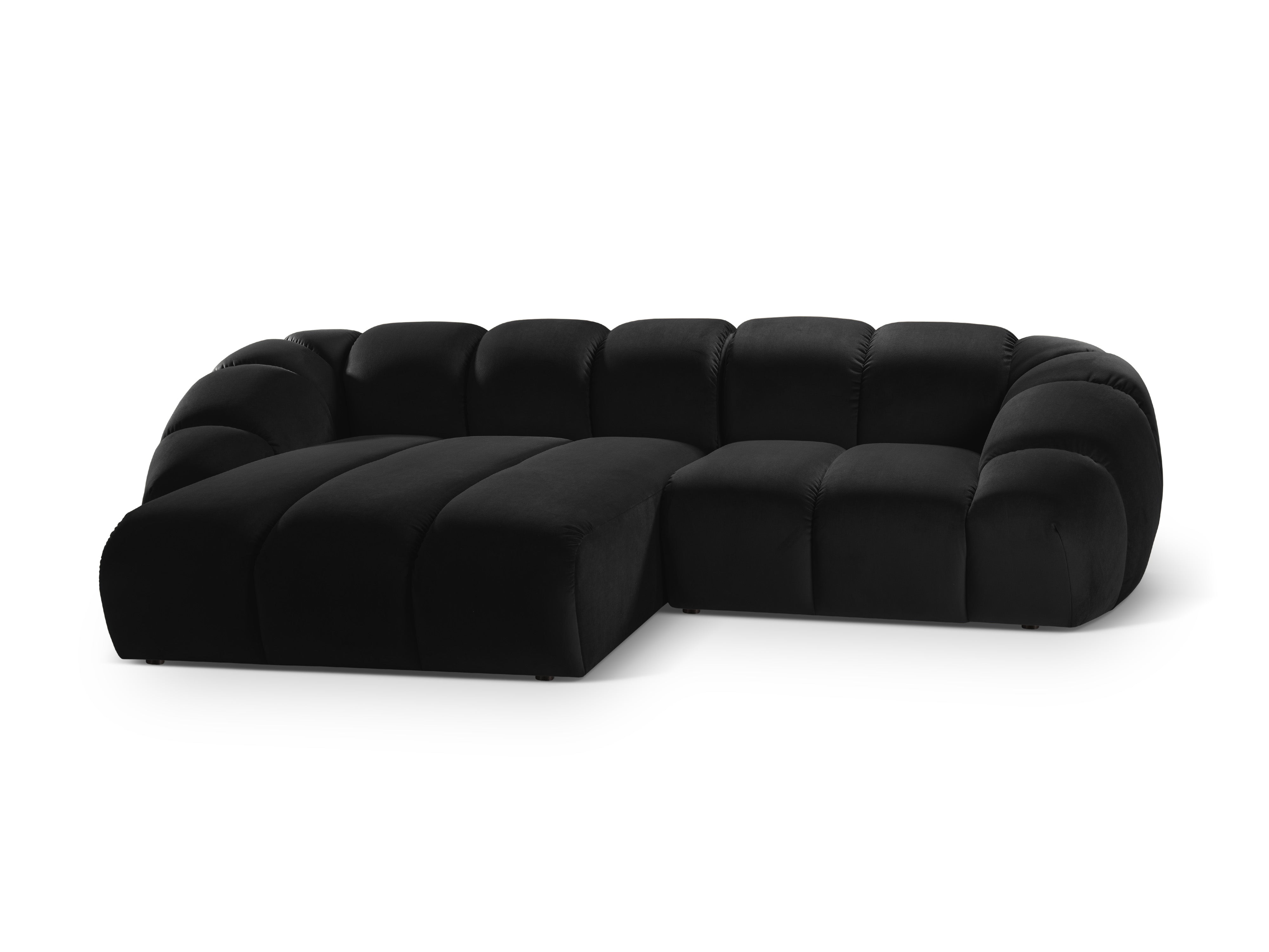 Velvet Linksecke Sofa, "Diana", 3 Sitze, schwarz, 294x182x72
In Europa gemacht
