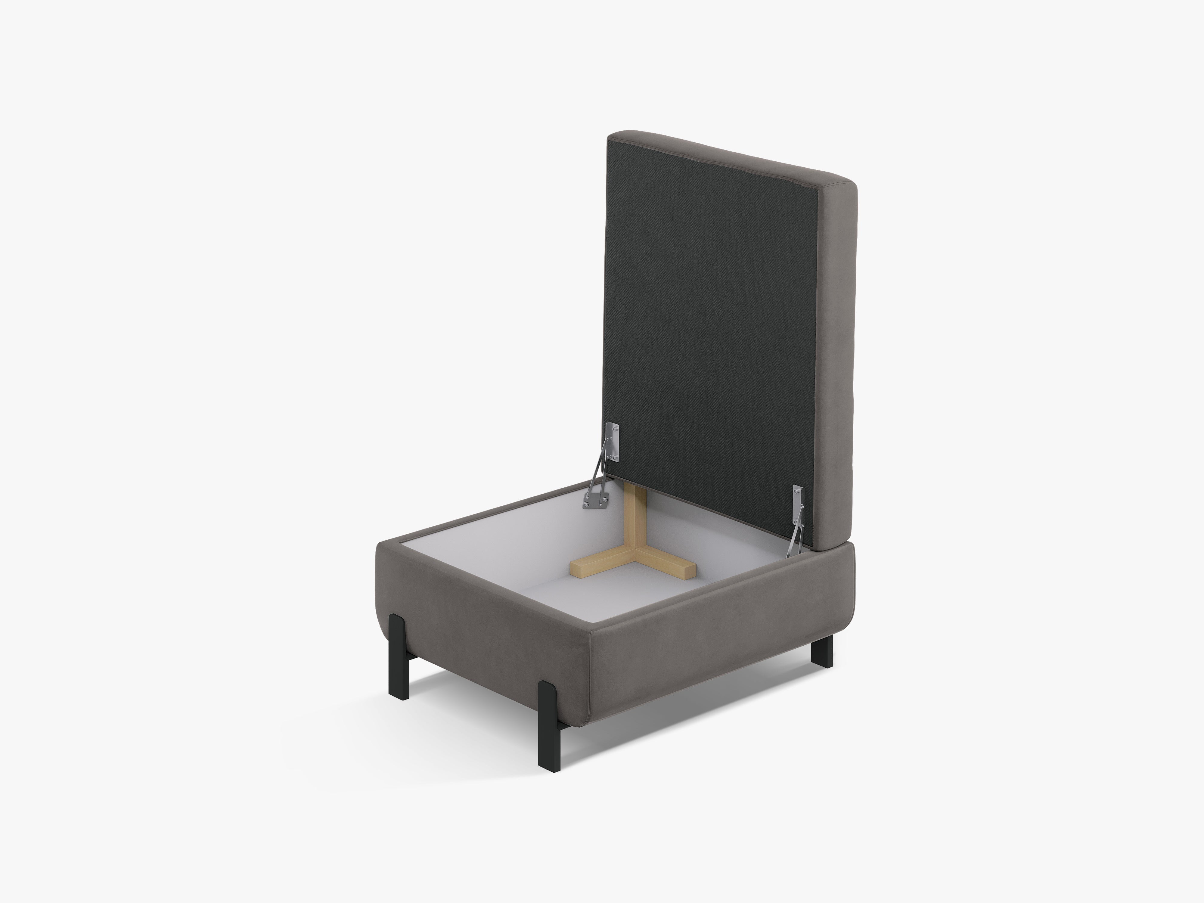 Velvet Fumpu with Box, "Gloria", 1 SEAT, GRAY, 87x72x46
Made in Europe