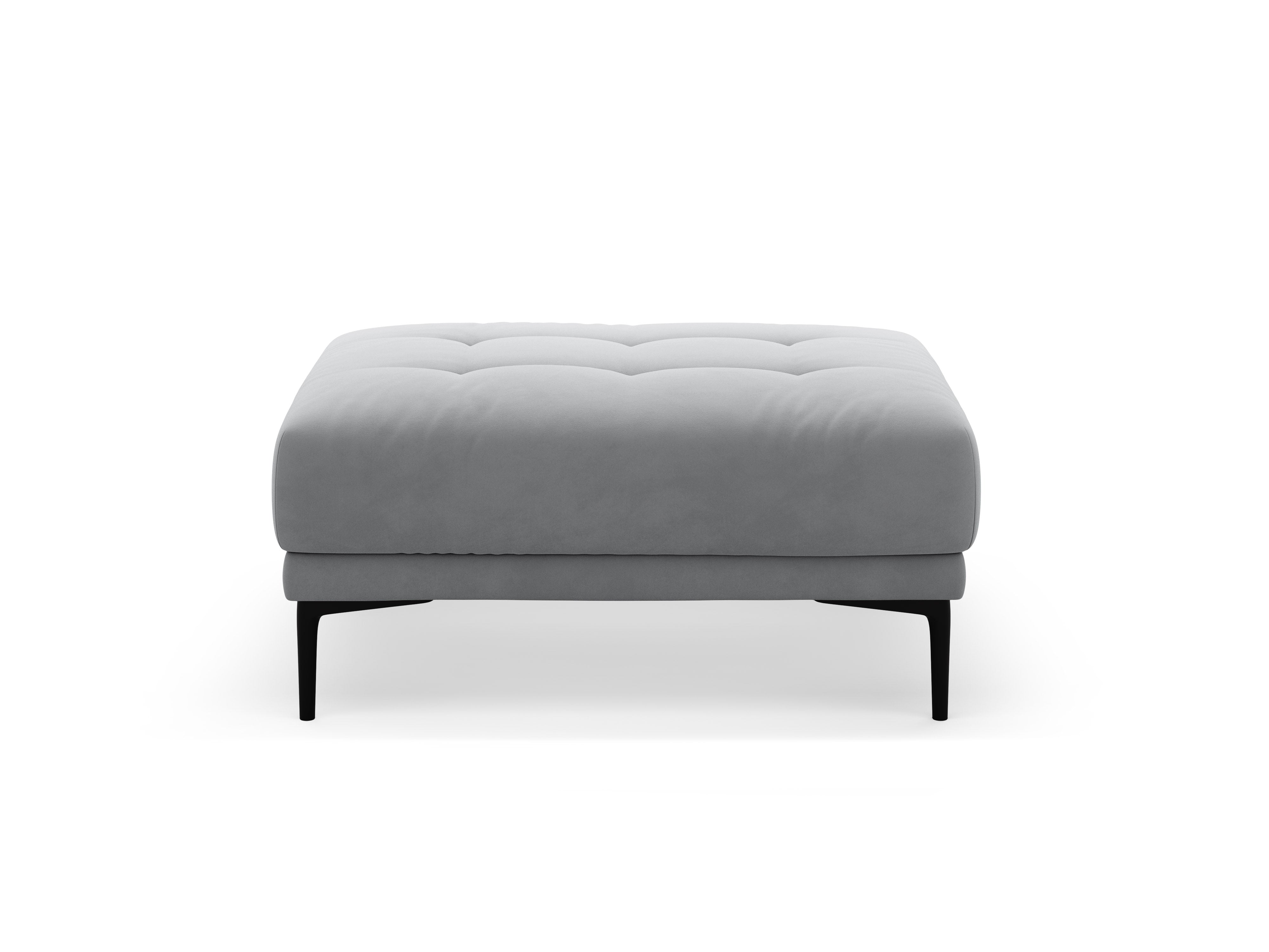 Gray velvet pouf BEMY
