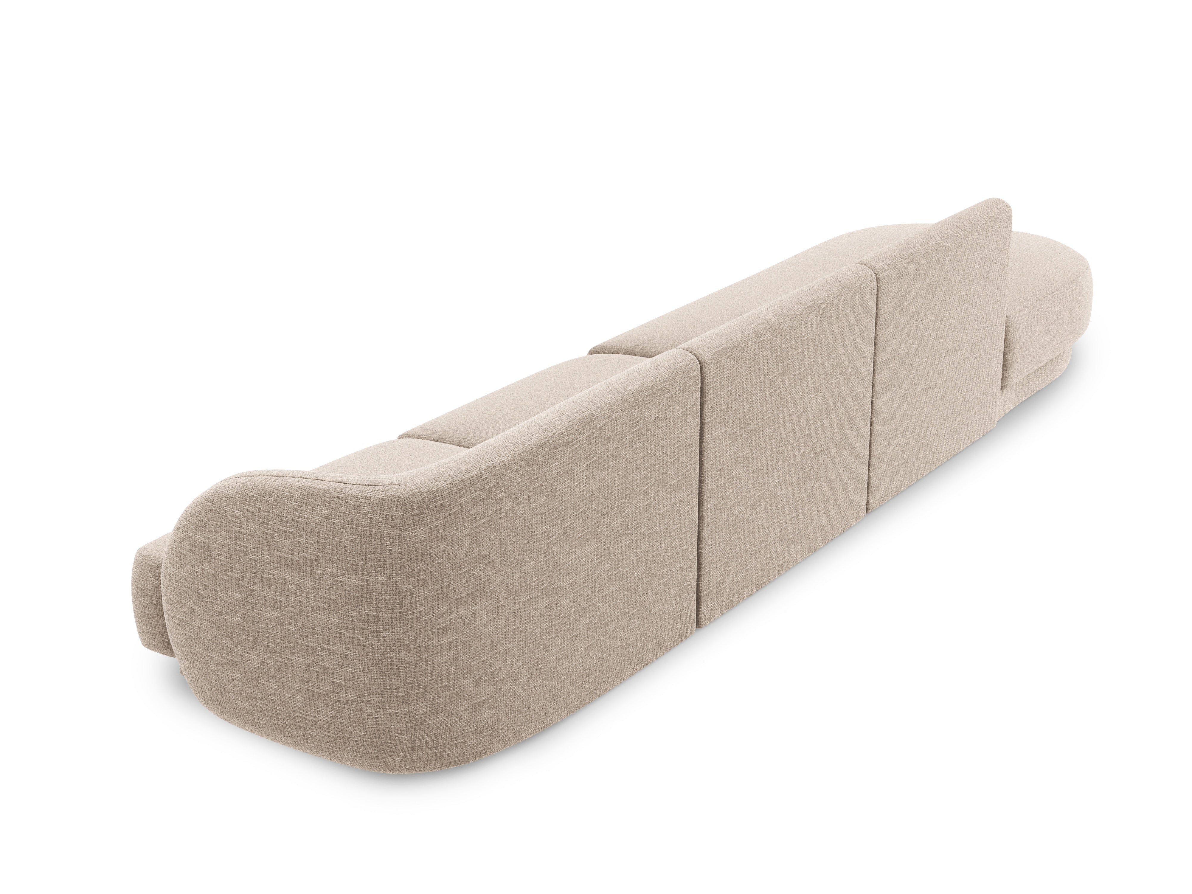 Open left-sided 4-seater sofa MILEY beige chenille