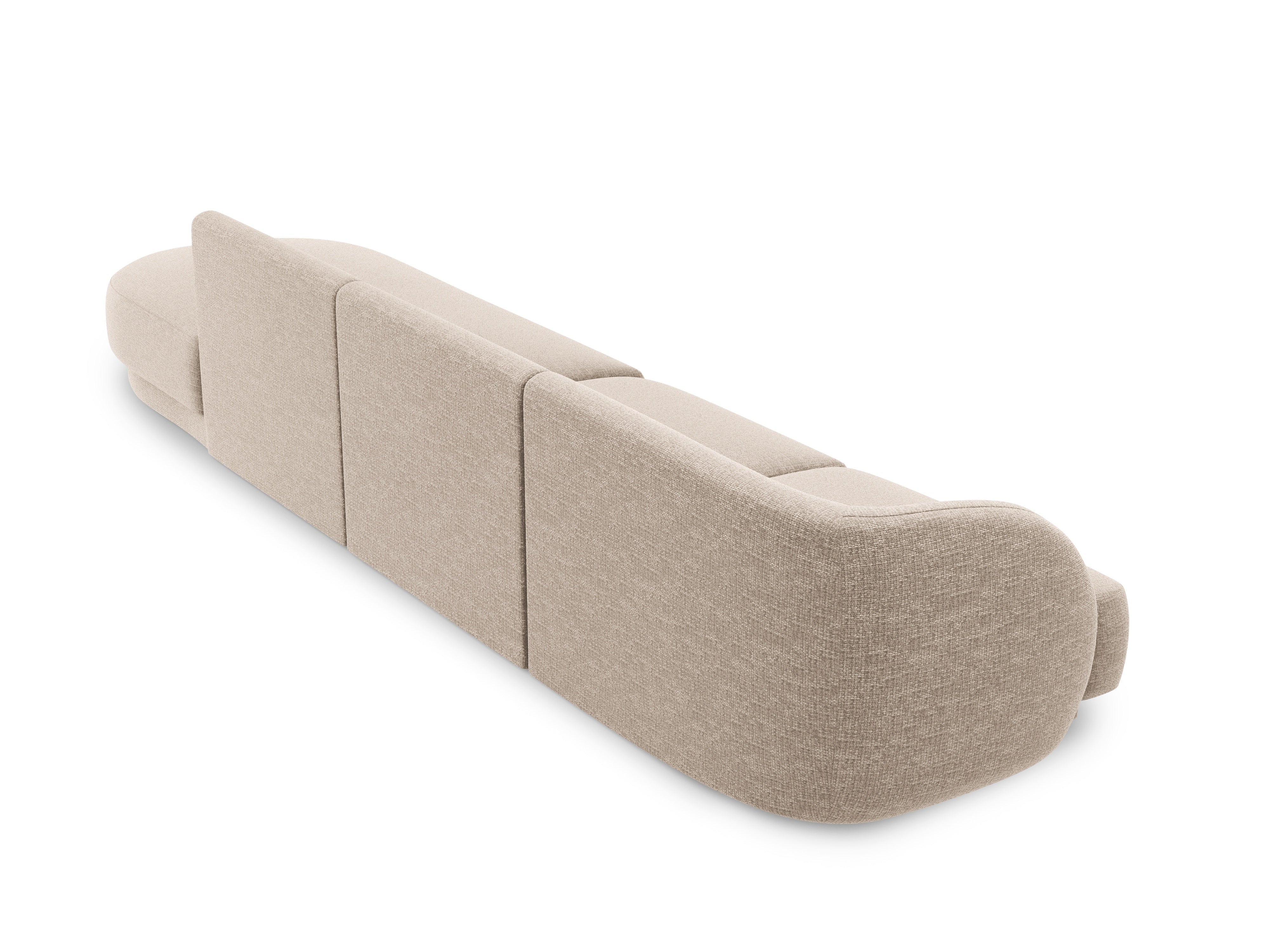 Open right-sided 4-seater sofa MILEY beige chenille