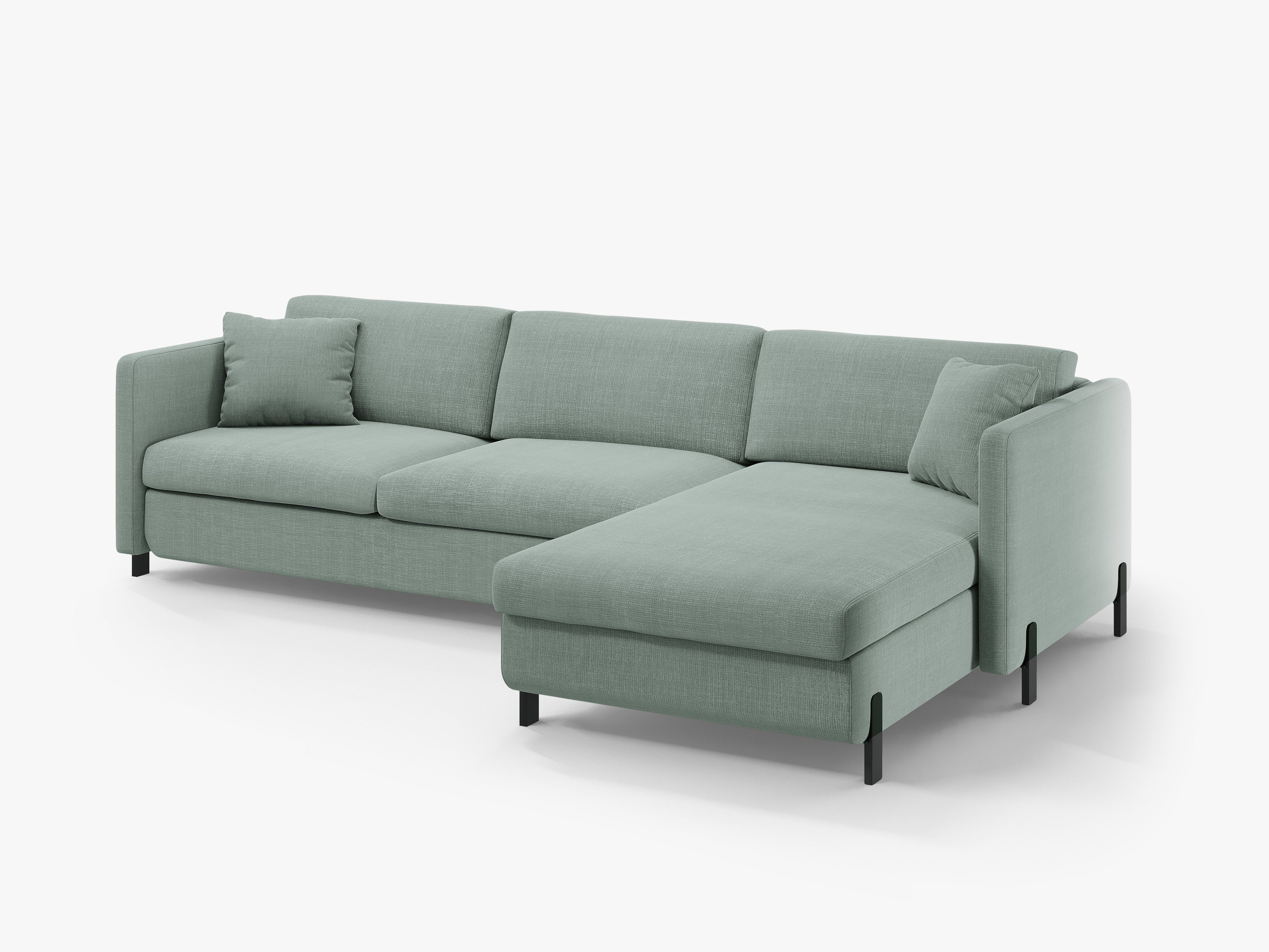 Right Corner Sofa with Bed Function and Box, "Gloria", 5 Seats, Mint, 280x170x80
Made in Europe