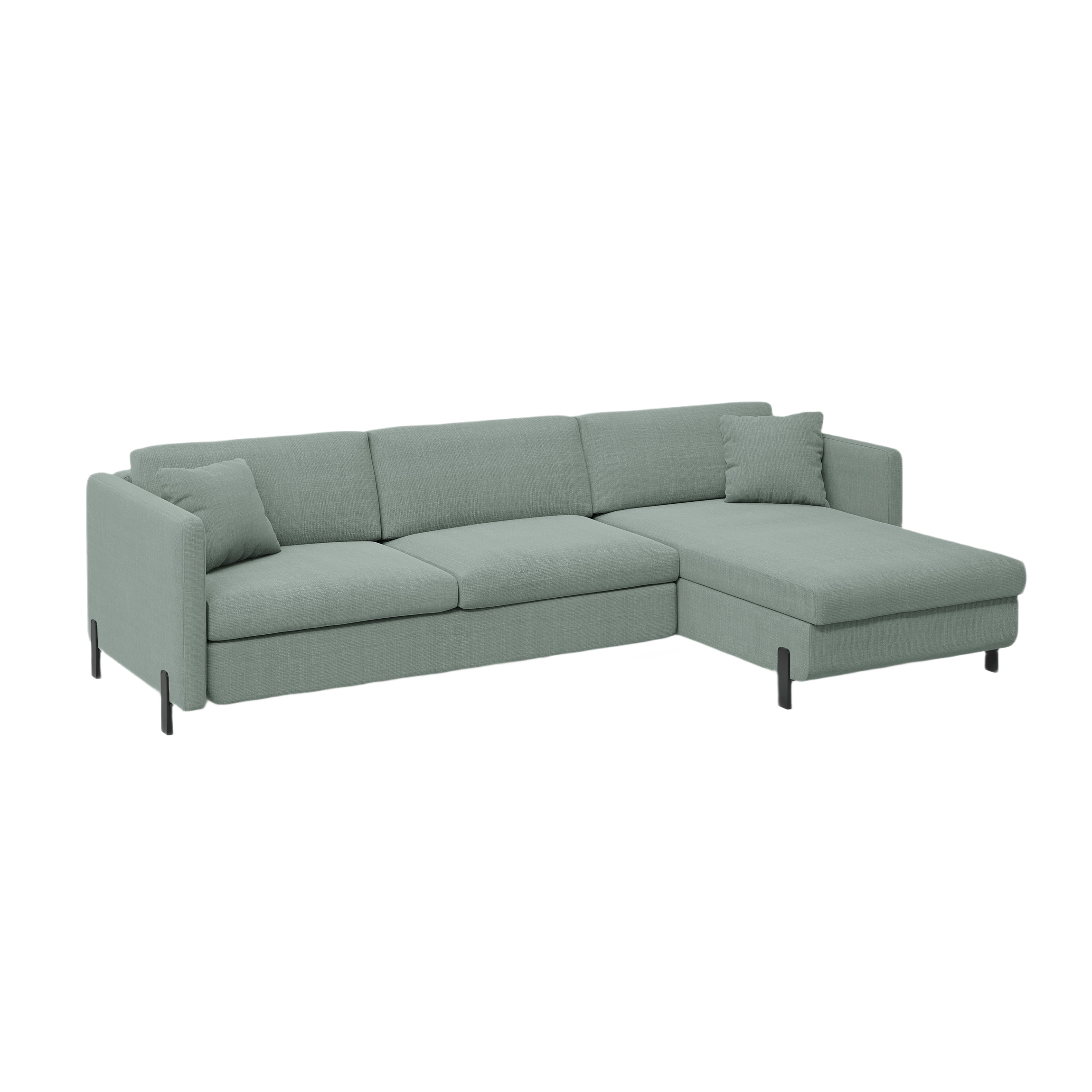 Right Corner Sofa with Bed Function and Box, "Gloria", 5 Seats, Mint, 280x170x80
Made in Europe
