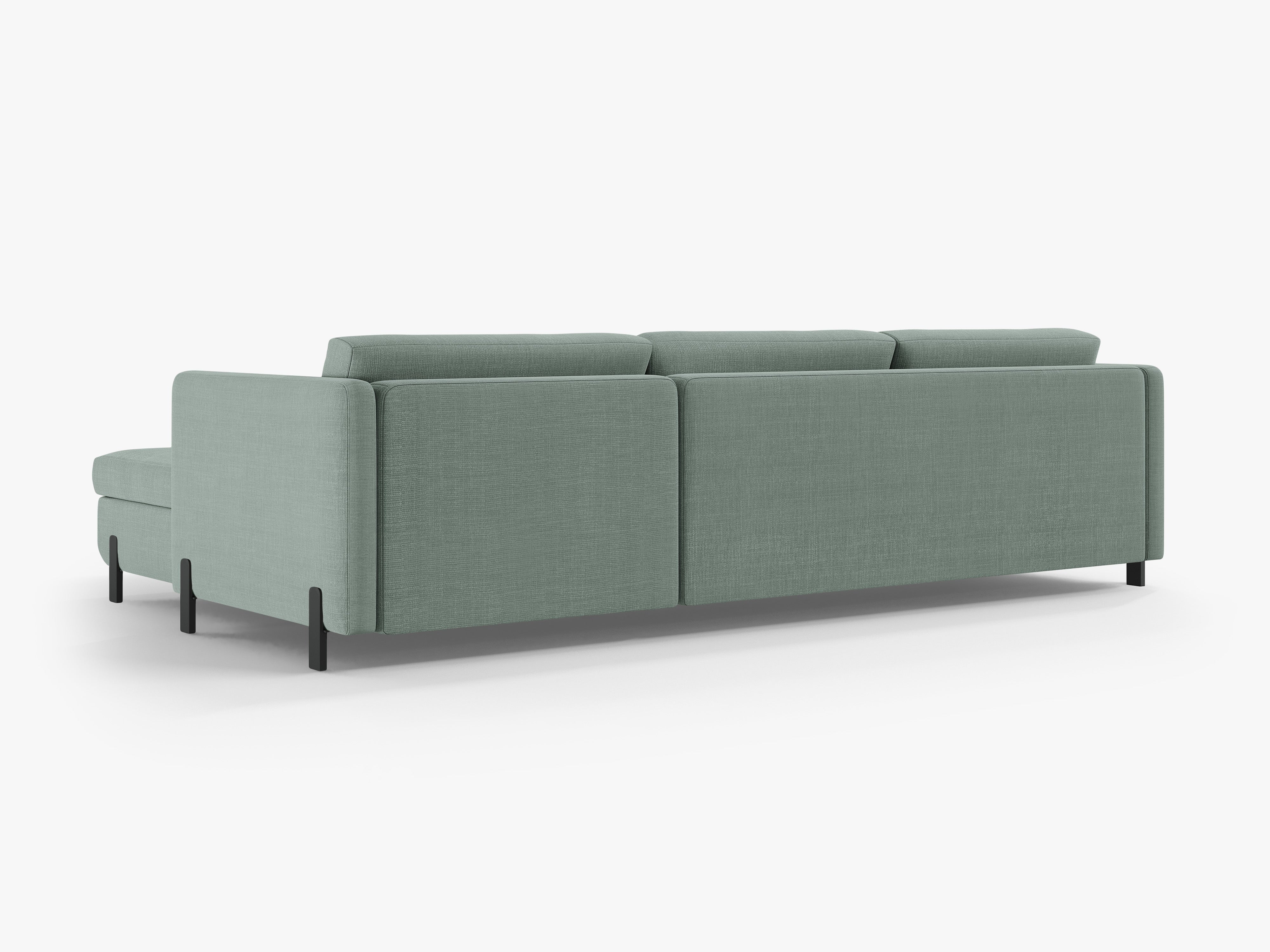Right Corner Sofa with Bed Function and Box, "Gloria", 5 Seats, Mint, 280x170x80
Made in Europe