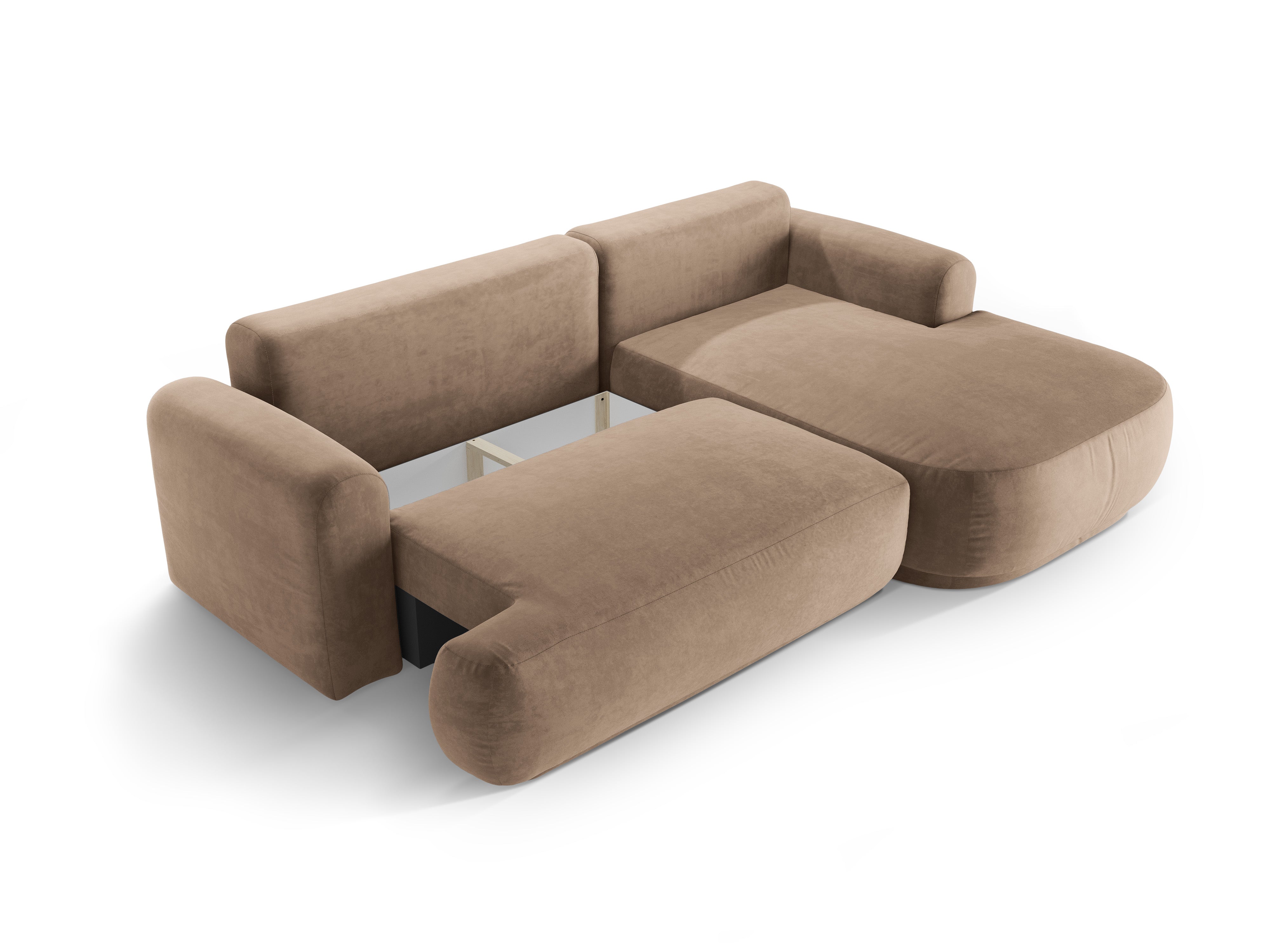 Right -sided velvet corner with Ella Dark -Law Sleeping function