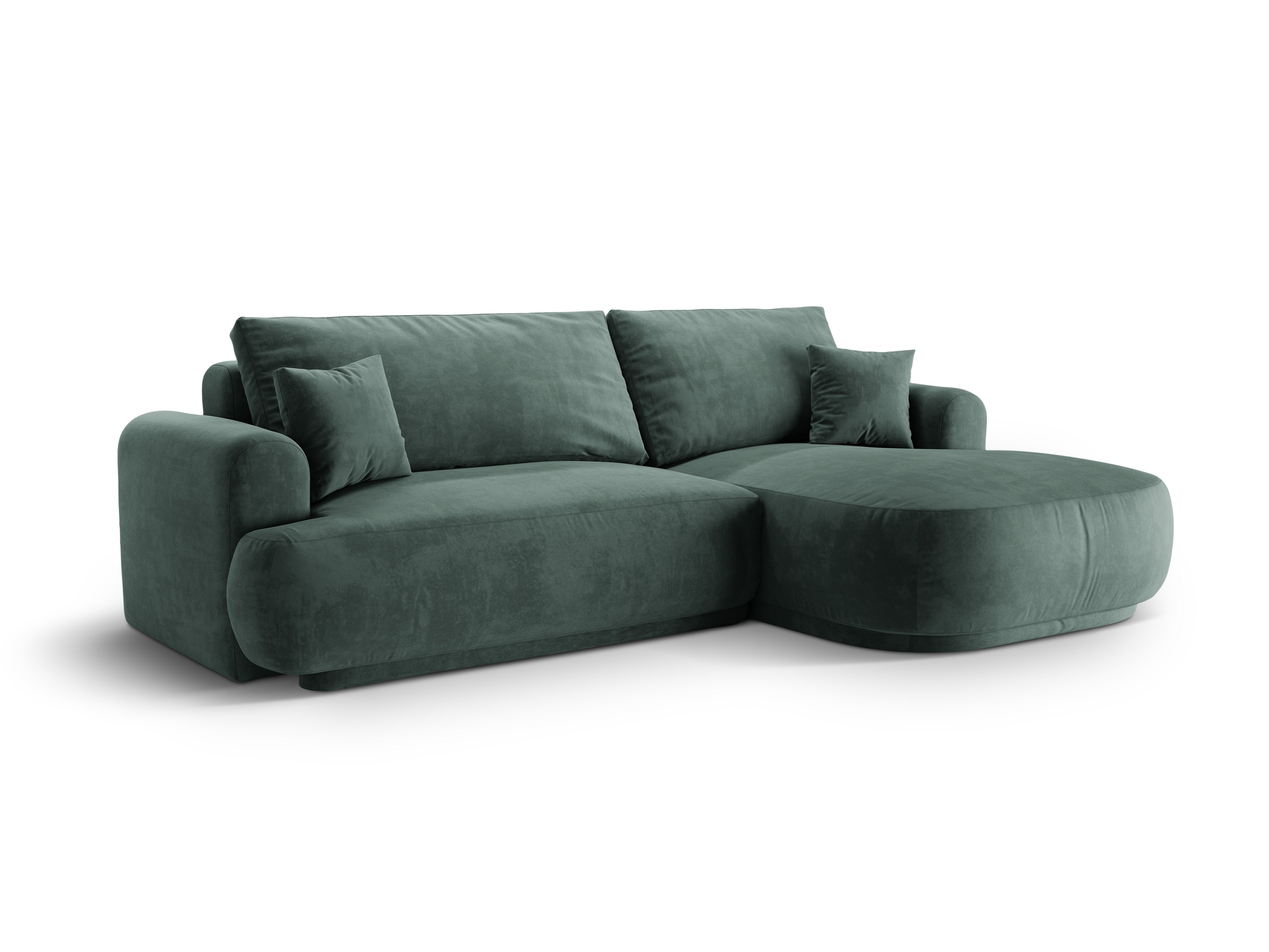 Right -sided velvet corner with Ella Petrol sleeping function