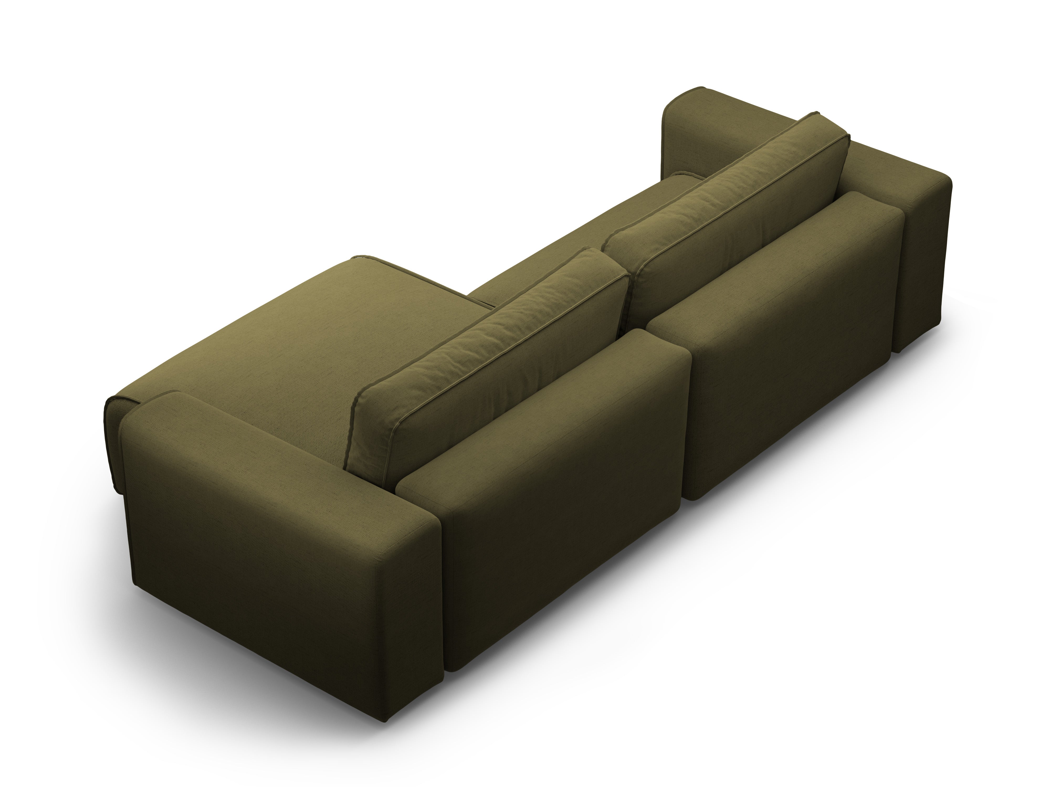 Right-facing 3-seater sofa bed VICTOR green chenille