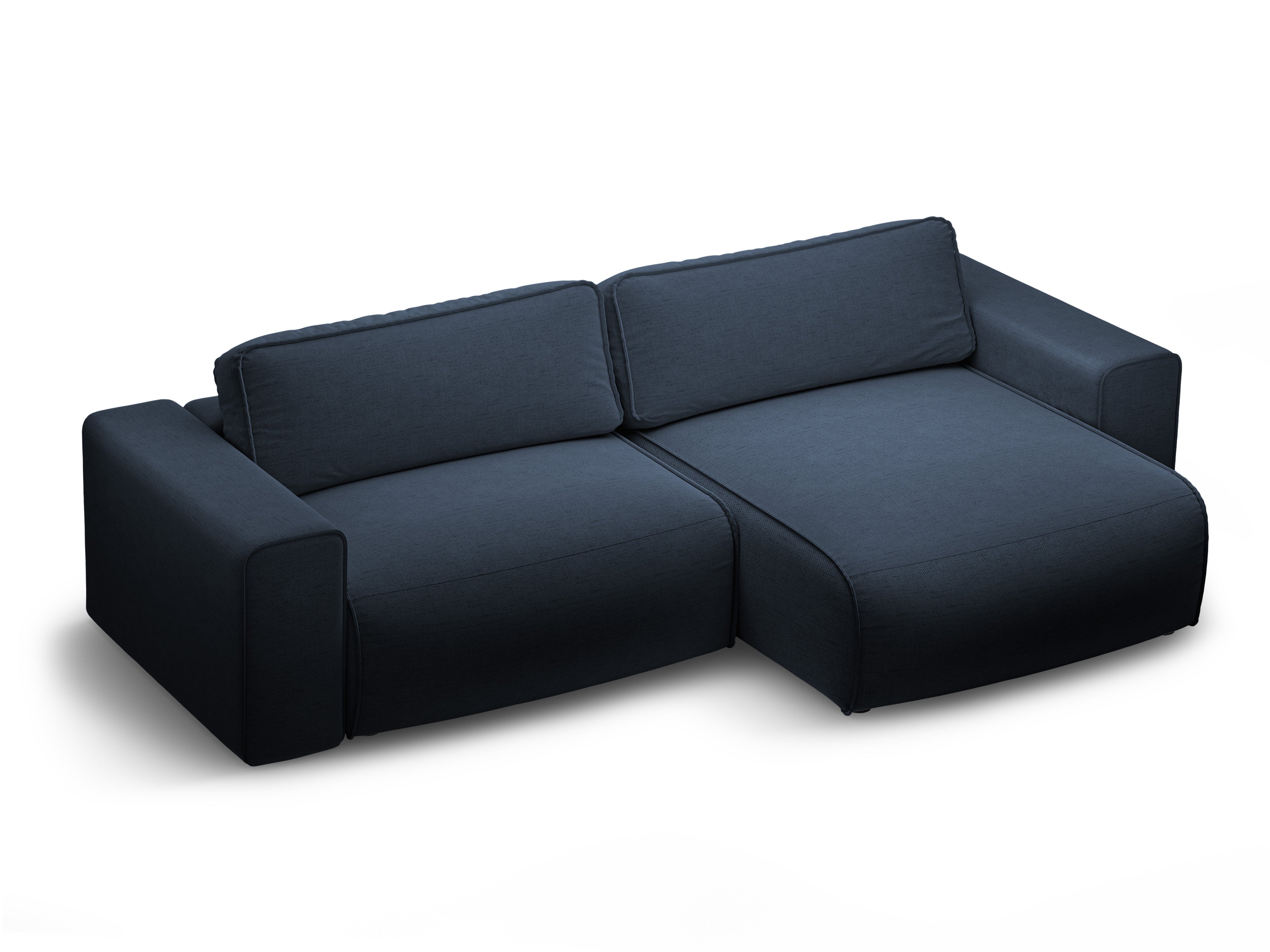Rechtsseitiges 3-Sitzer-Sofa mit Schlaffunktion VICTOR in königsblauem Chenille