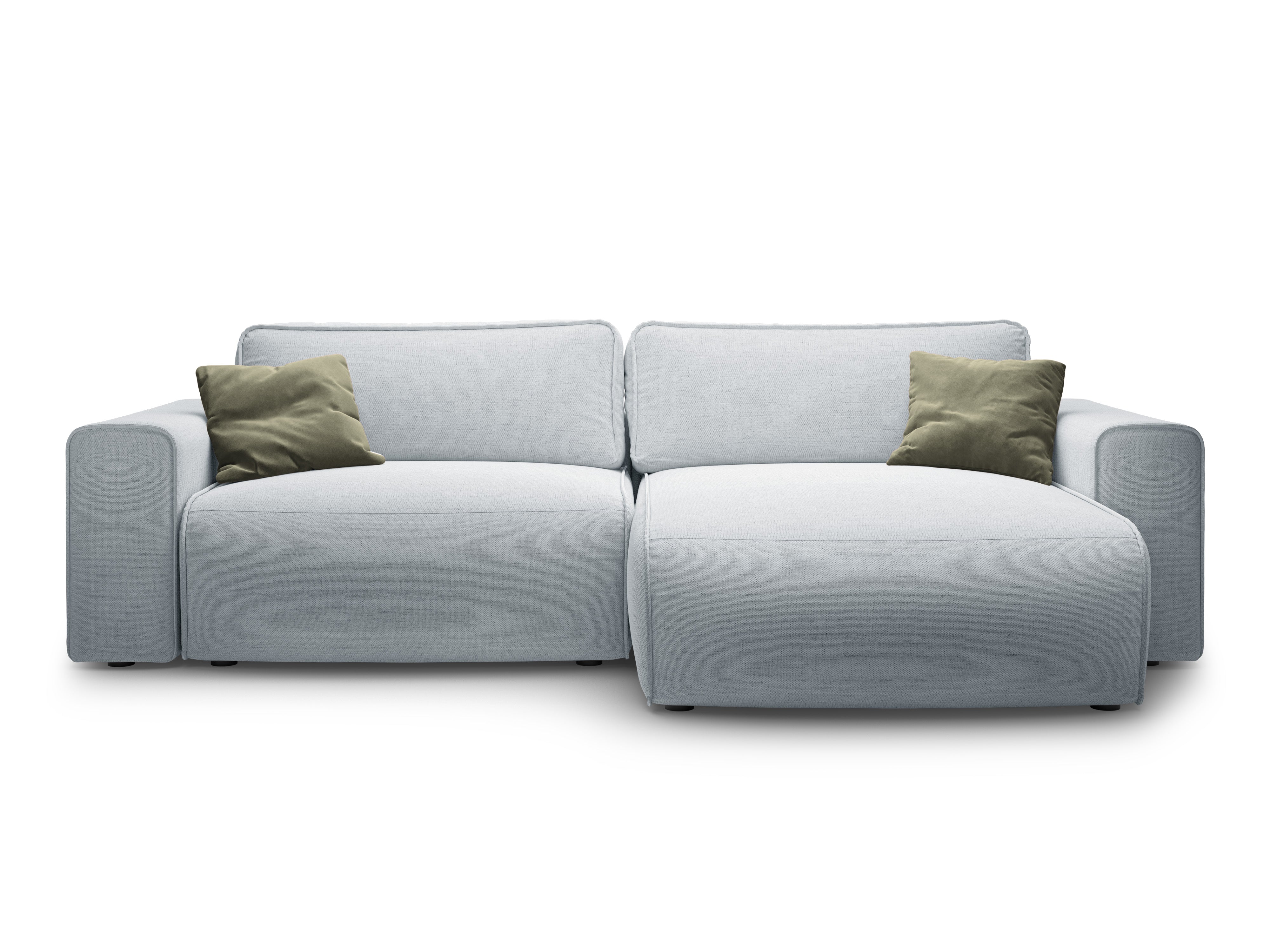 Right-facing 3-seater sofa bed VICTOR light gray chenille