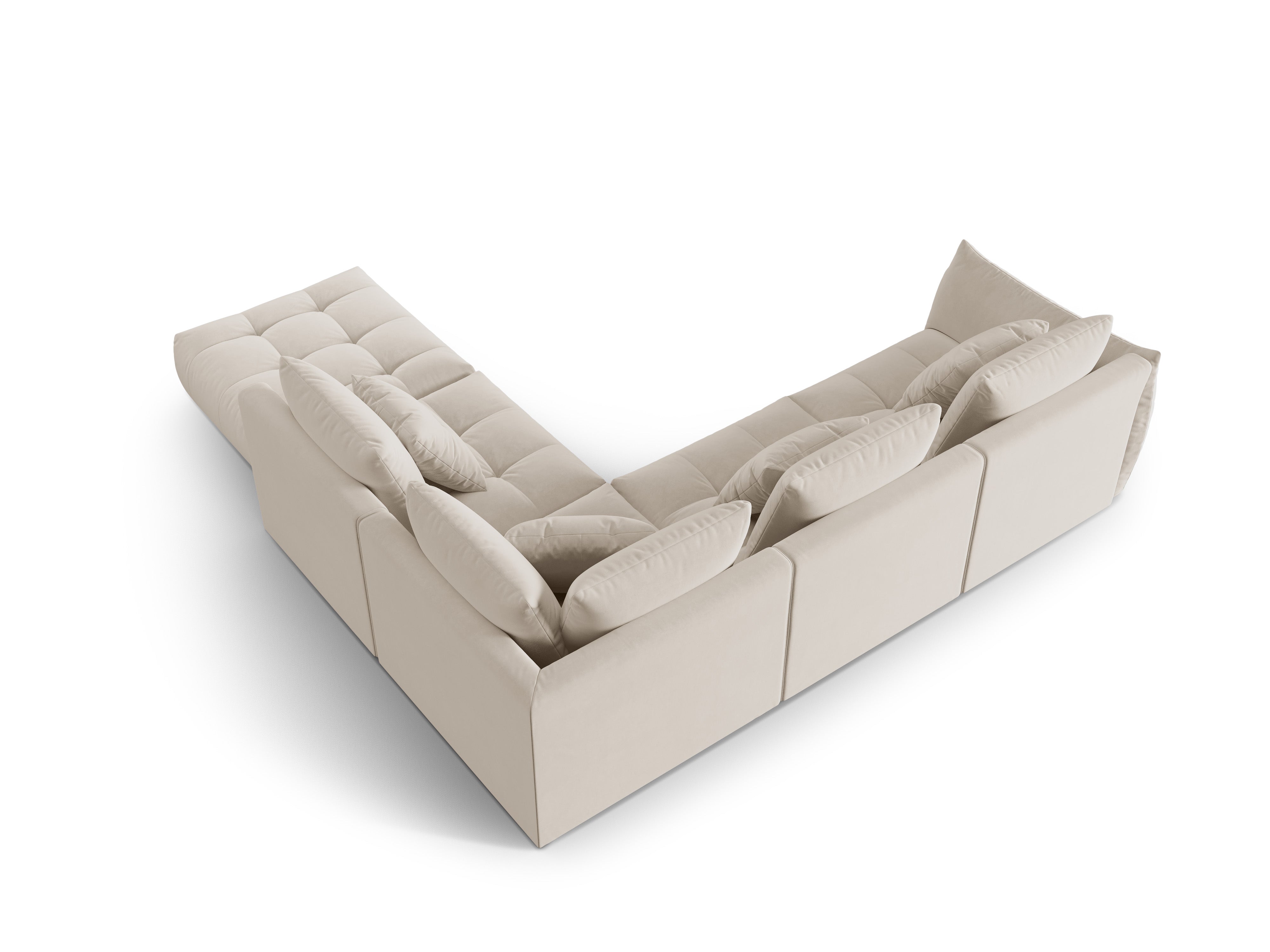 Velvet Modular Right Corner Sofa, "Bloom", 4 Sitze, Ecru, 316x310x95
In Europa gemacht