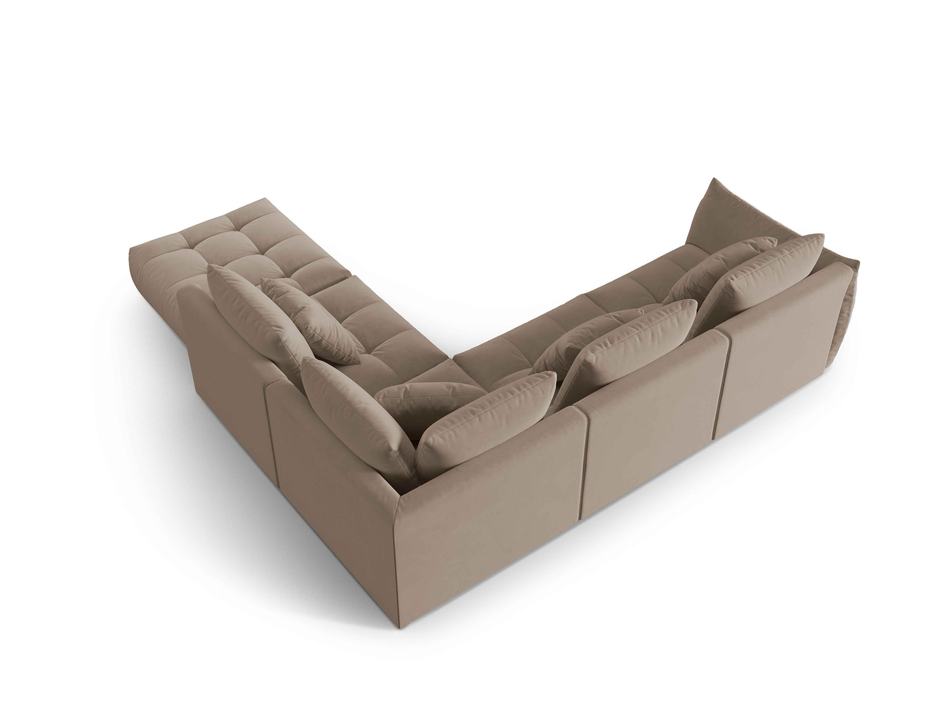Velvet Modular Right Corner Sofa, "Bloom", 4 Seats, Light Brown, 316x310x95
Made in Europe