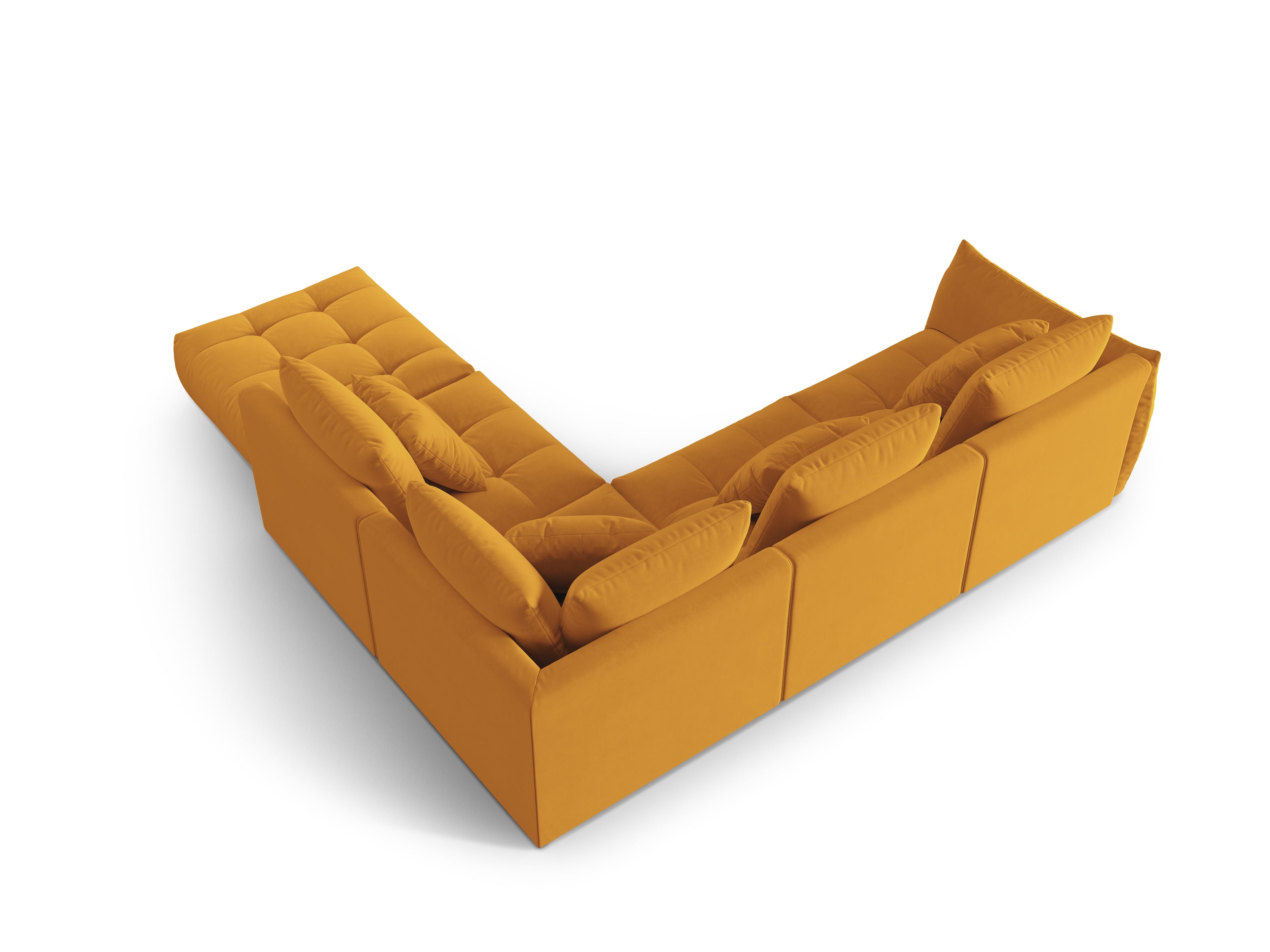 Velvet Modular Right Corner Sofa, "Bloom", 4 Seats, Yellow, 316x310x95
Made in Europe