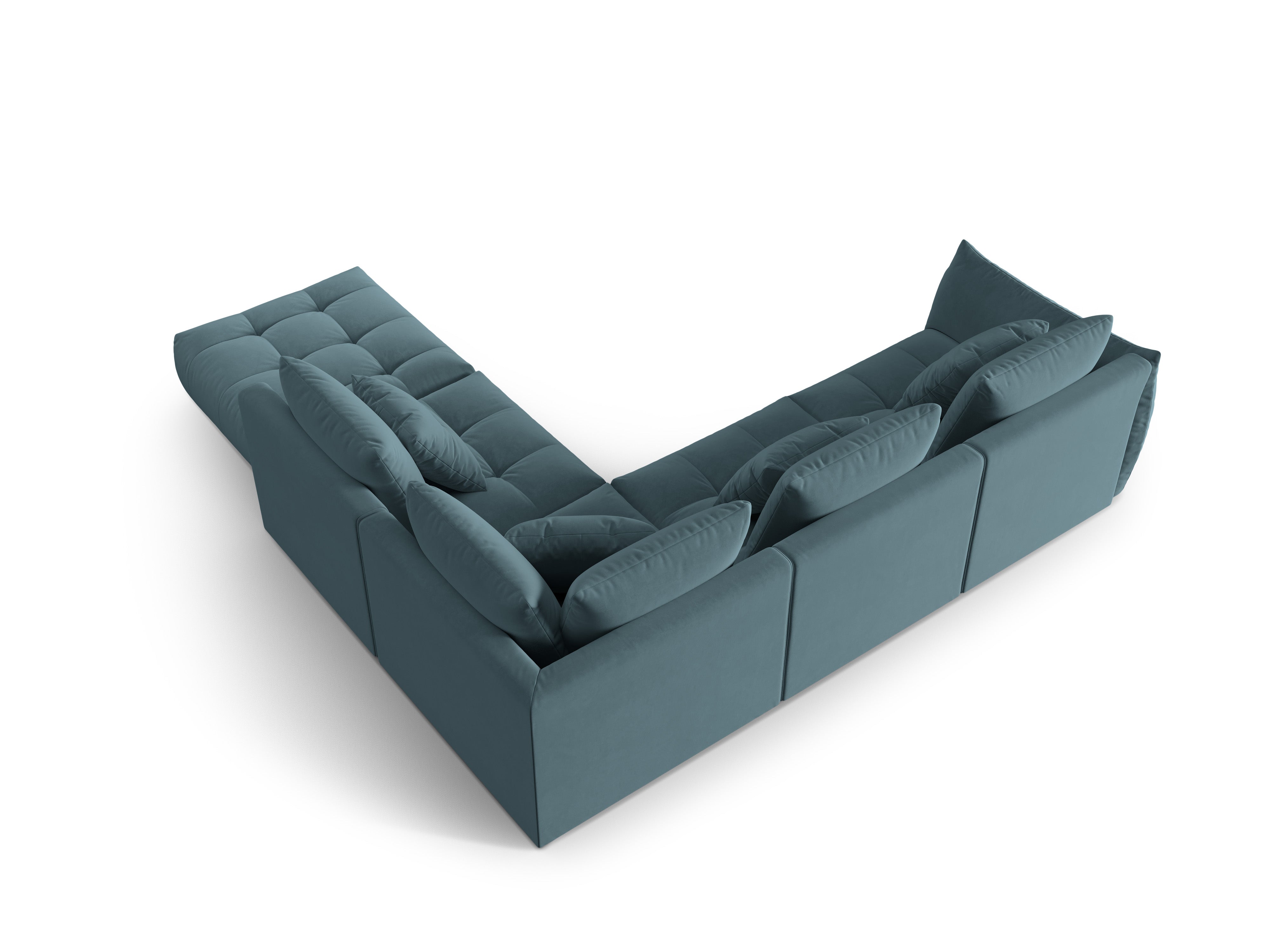Velvet Modular Right Corner Sofa, "Bloom", 4 Seats, Pastel Blue, 316x310x95
Made in Europe