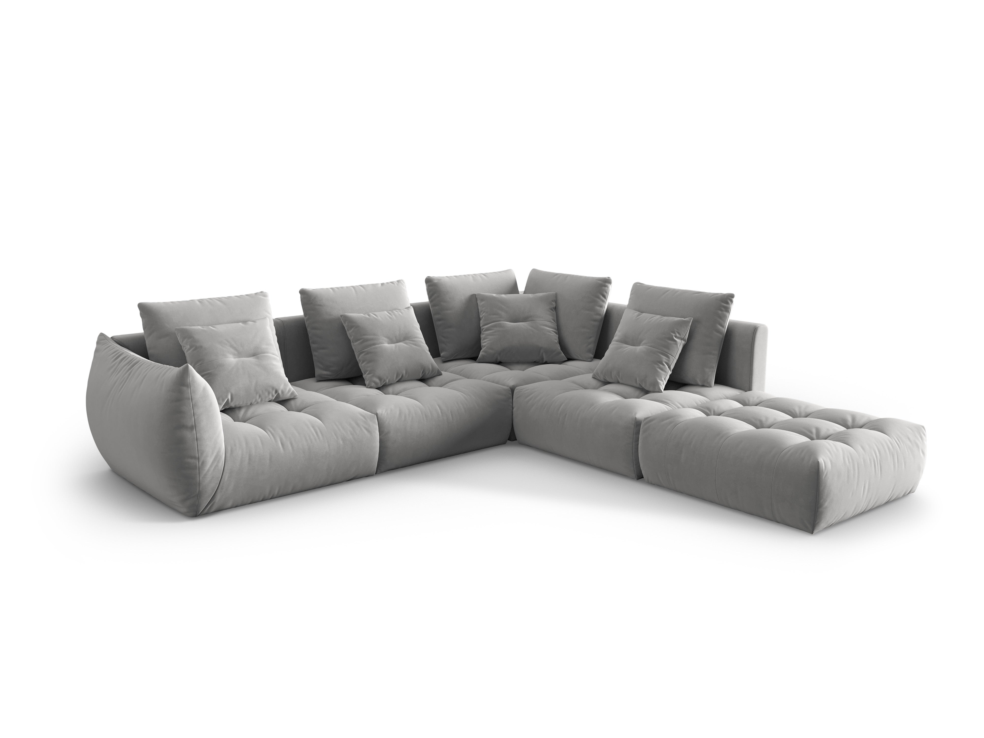 Velvet Modular Right Corner Sofa, "Bloom", 4 Sitze, Grau, 316x310x95
In Europa gemacht
