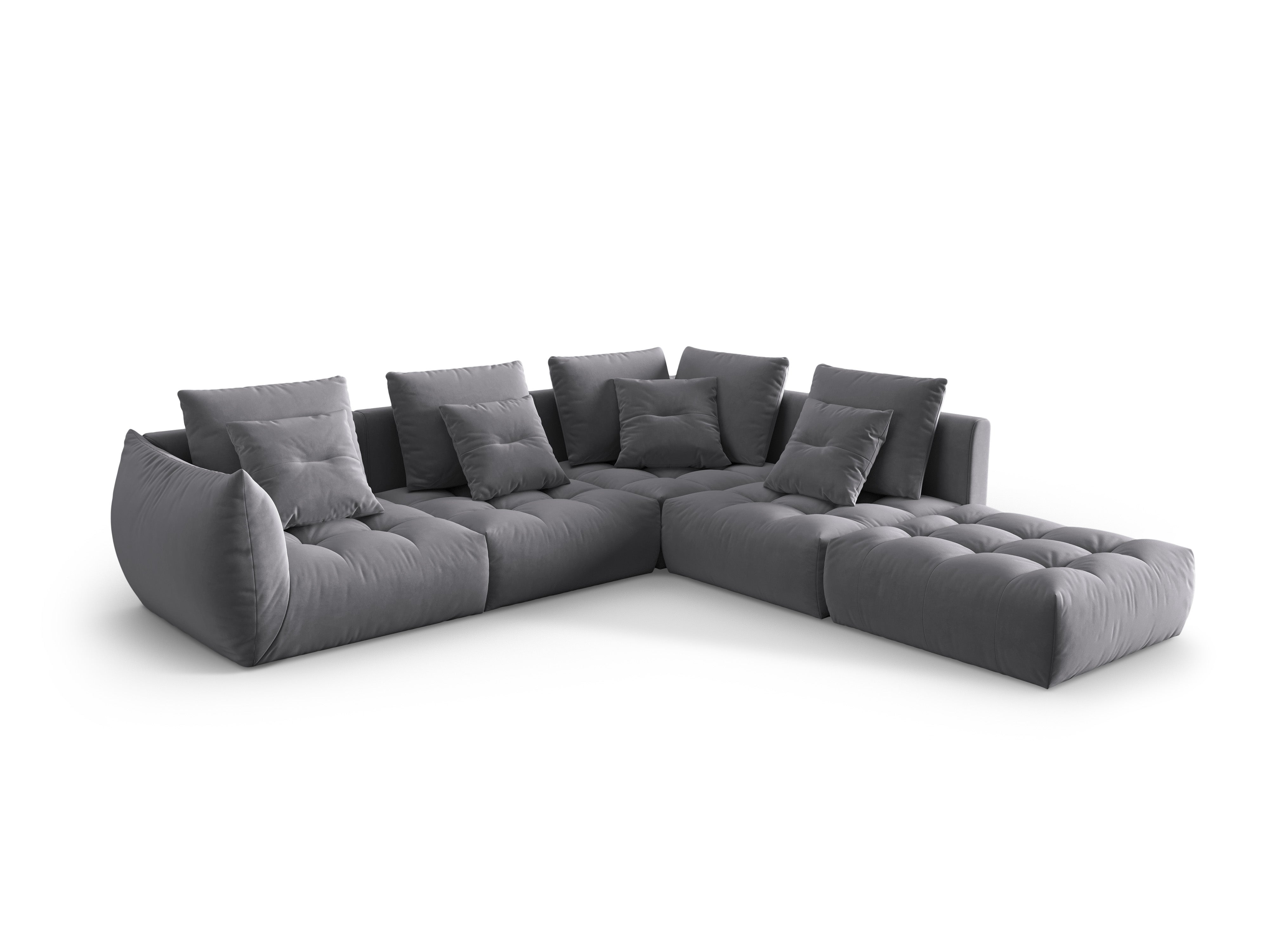 Velvet Modular Right Ecke Sofa, "Bloom", 4 Sitze, Dunkelgrau, 316x310x95
In Europa gemacht