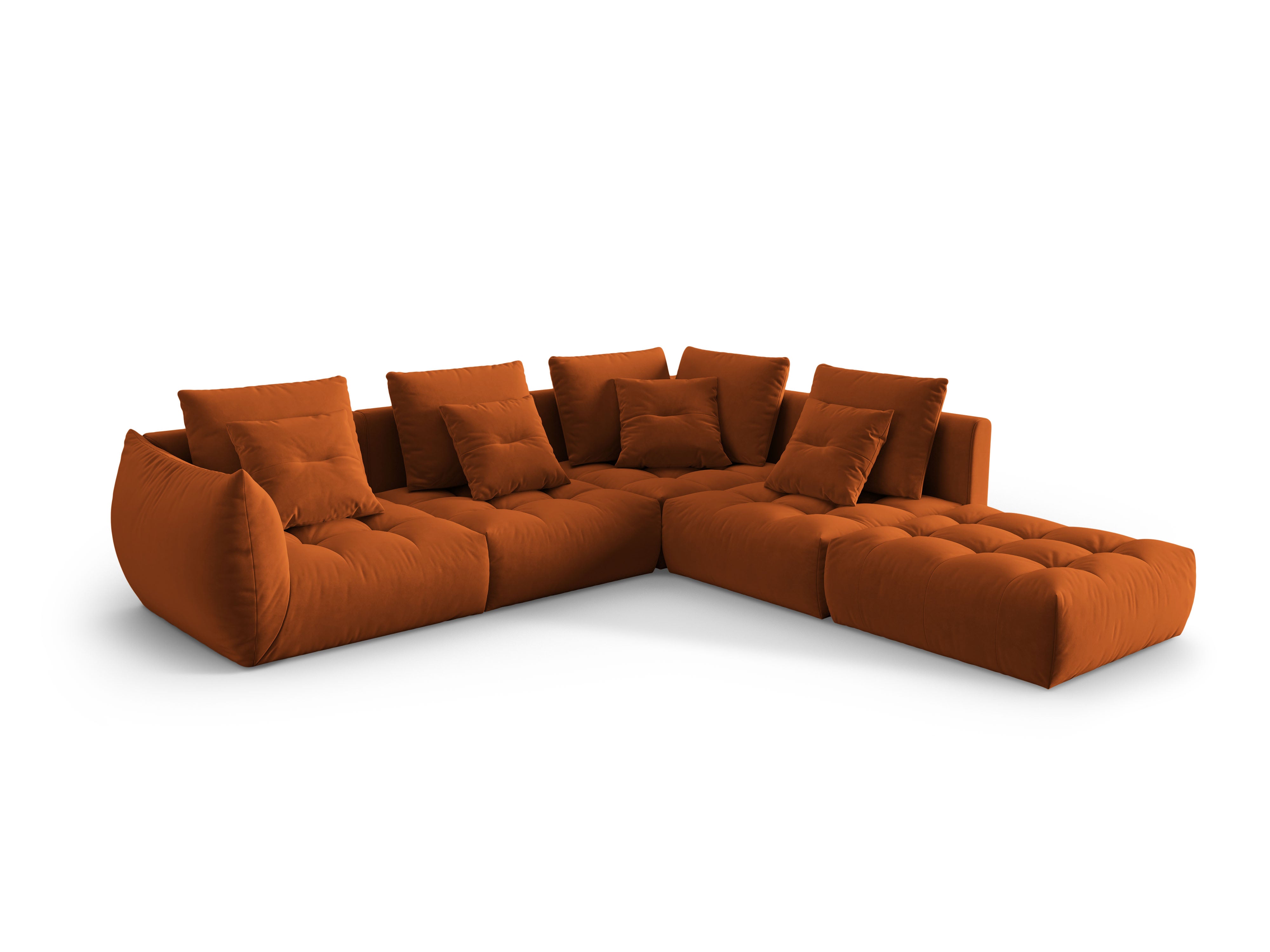 Velvet Modular Right Corner Sofa, "Bloom", 4 Seats, Terracotta, 316x310x95
Made in Europe