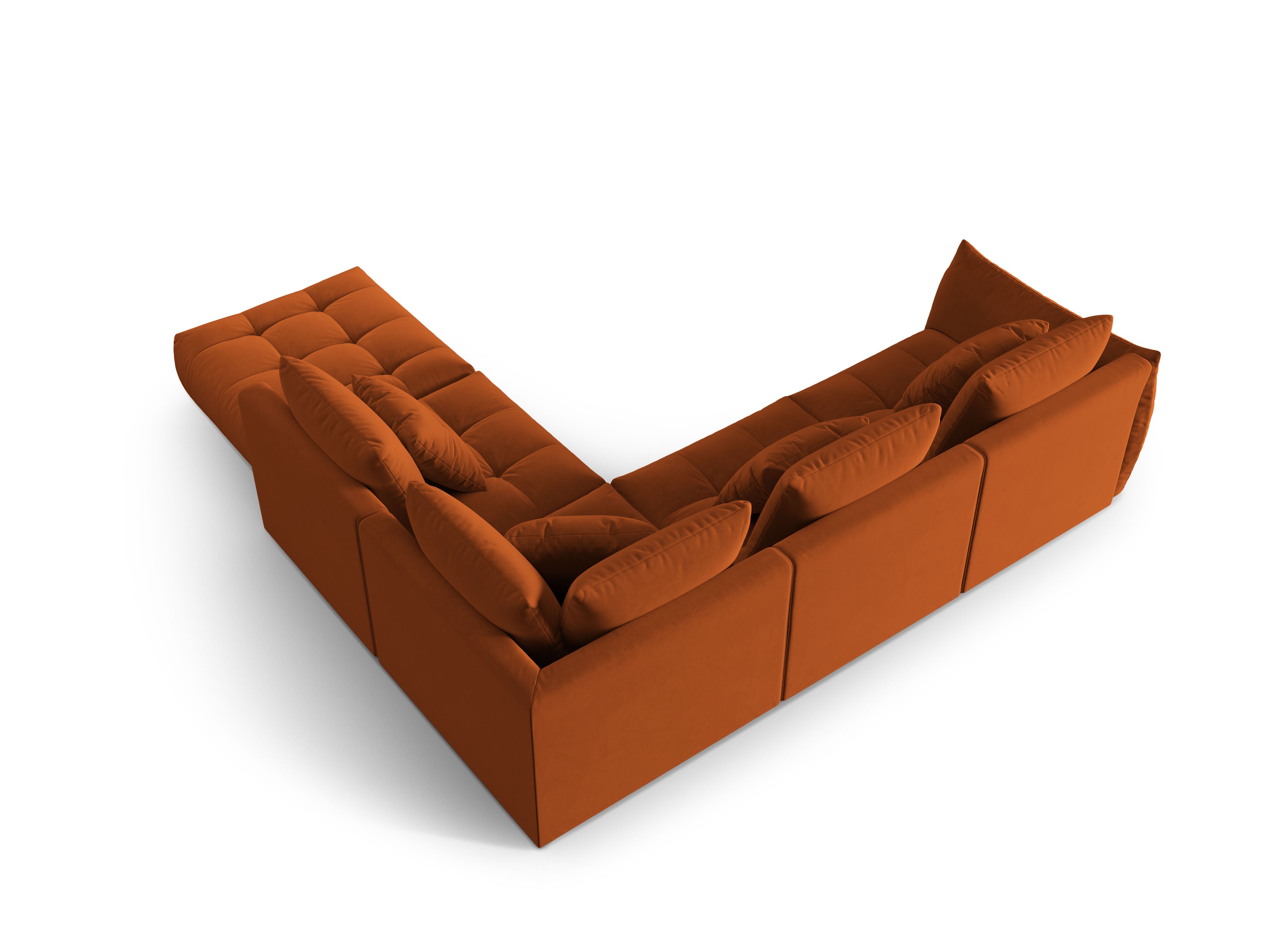 Velvet Modular Right Corner Sofa, "Bloom", 4 Seats, Terracotta, 316x310x95
Made in Europe